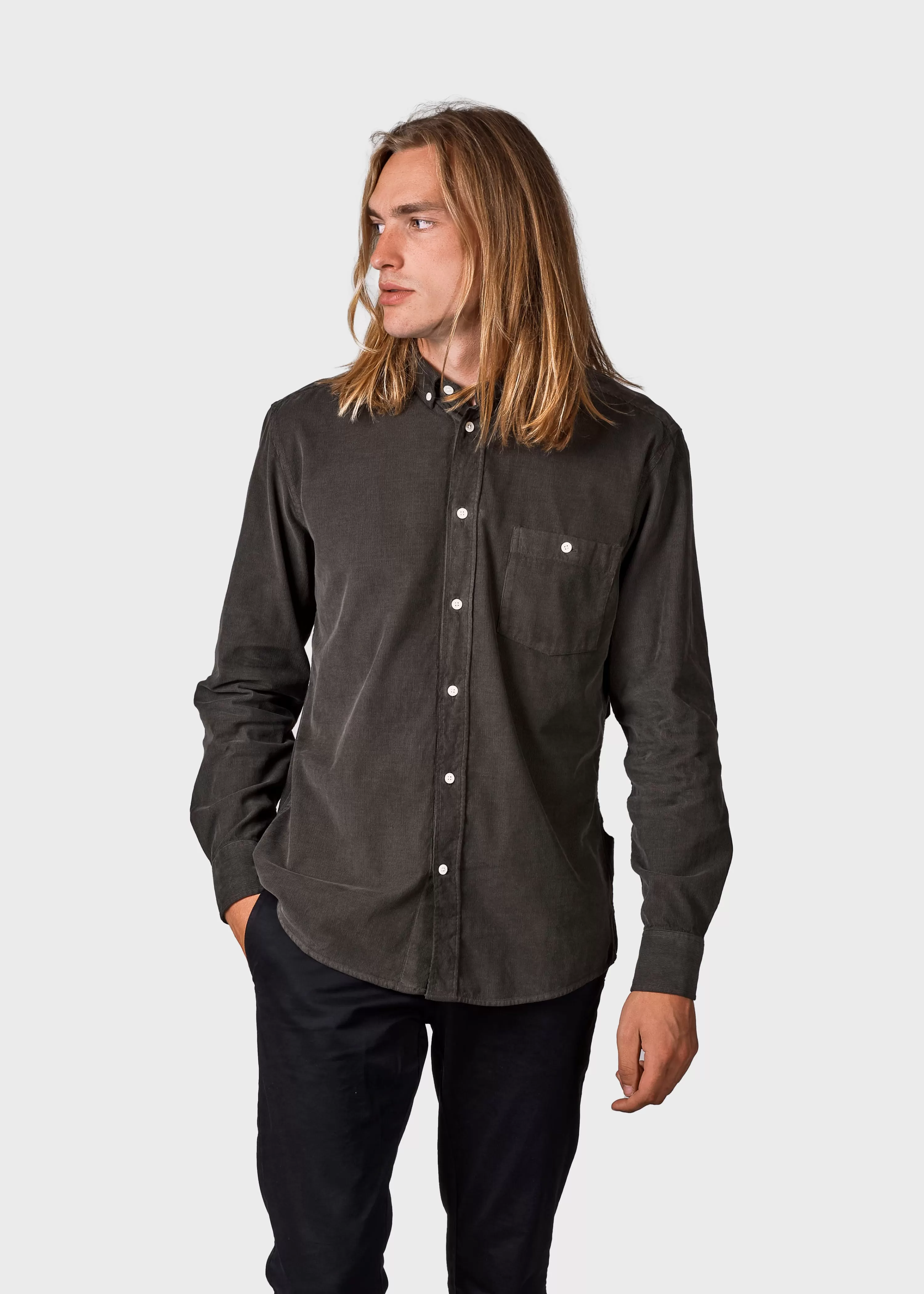 Klitmoller Collective Shirts*Benjamin corduroy shirt - Olive