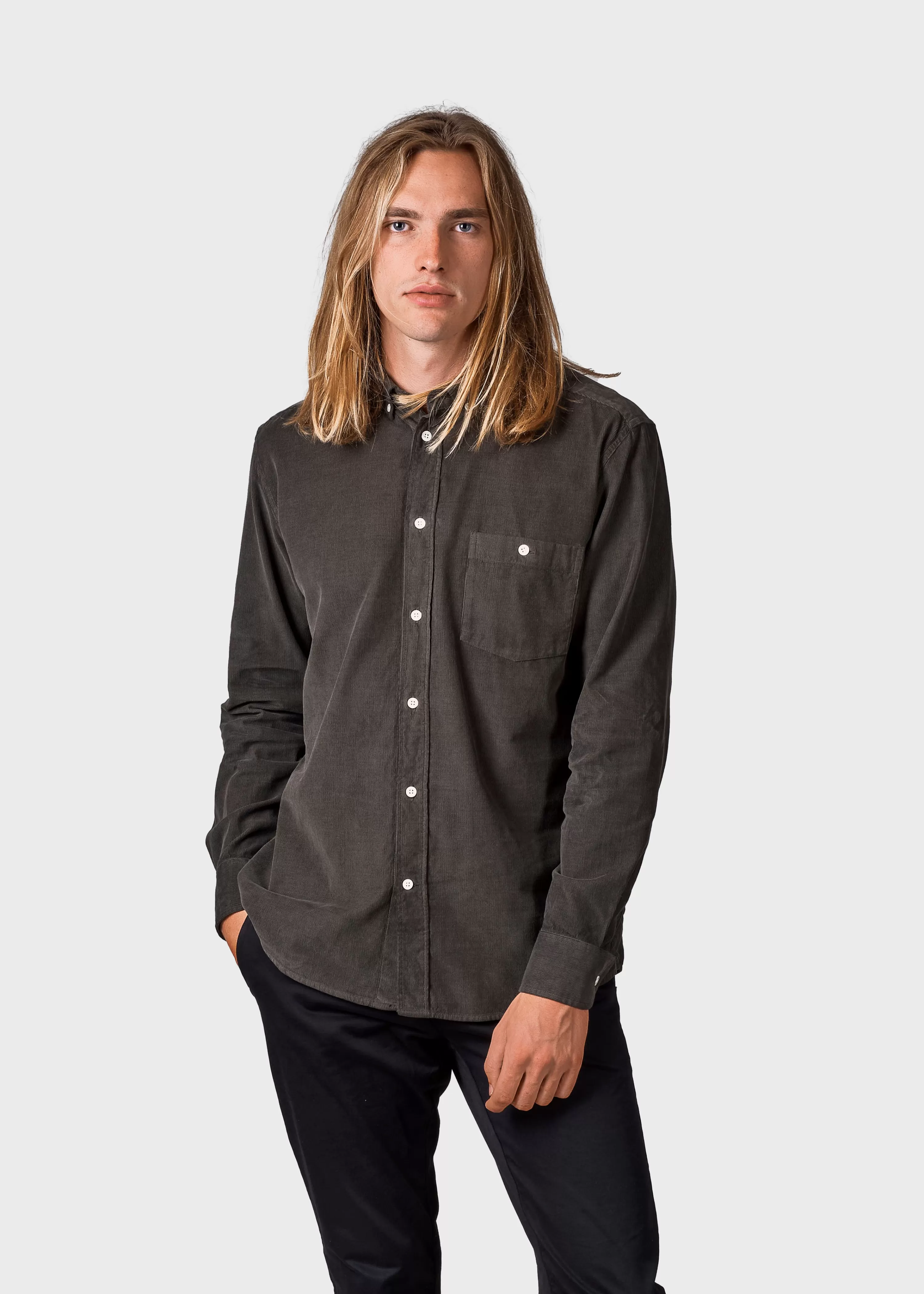 Klitmoller Collective Shirts*Benjamin corduroy shirt - Olive