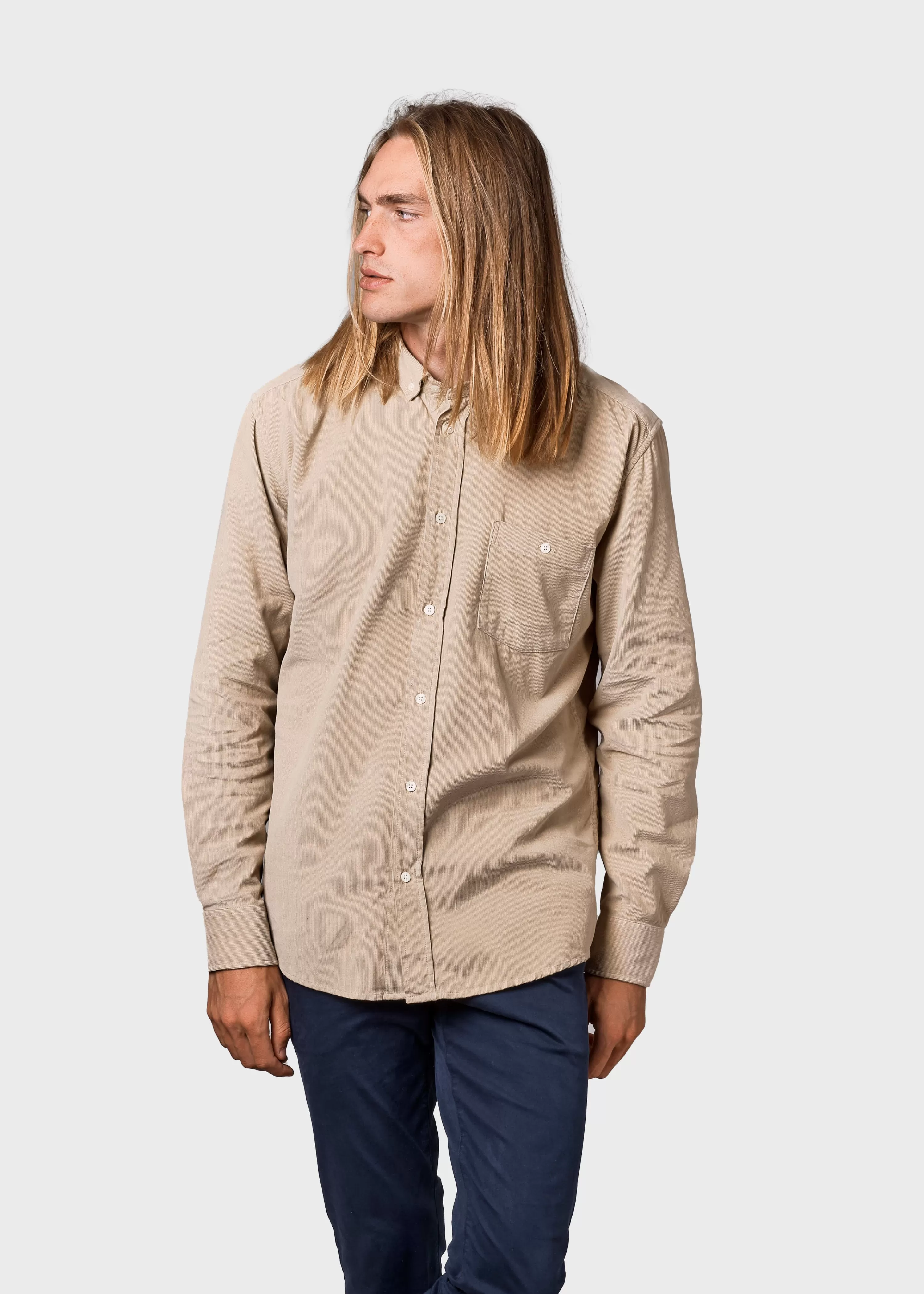 Klitmoller Collective Shirts*Benjamin corduroy shirt - Sand