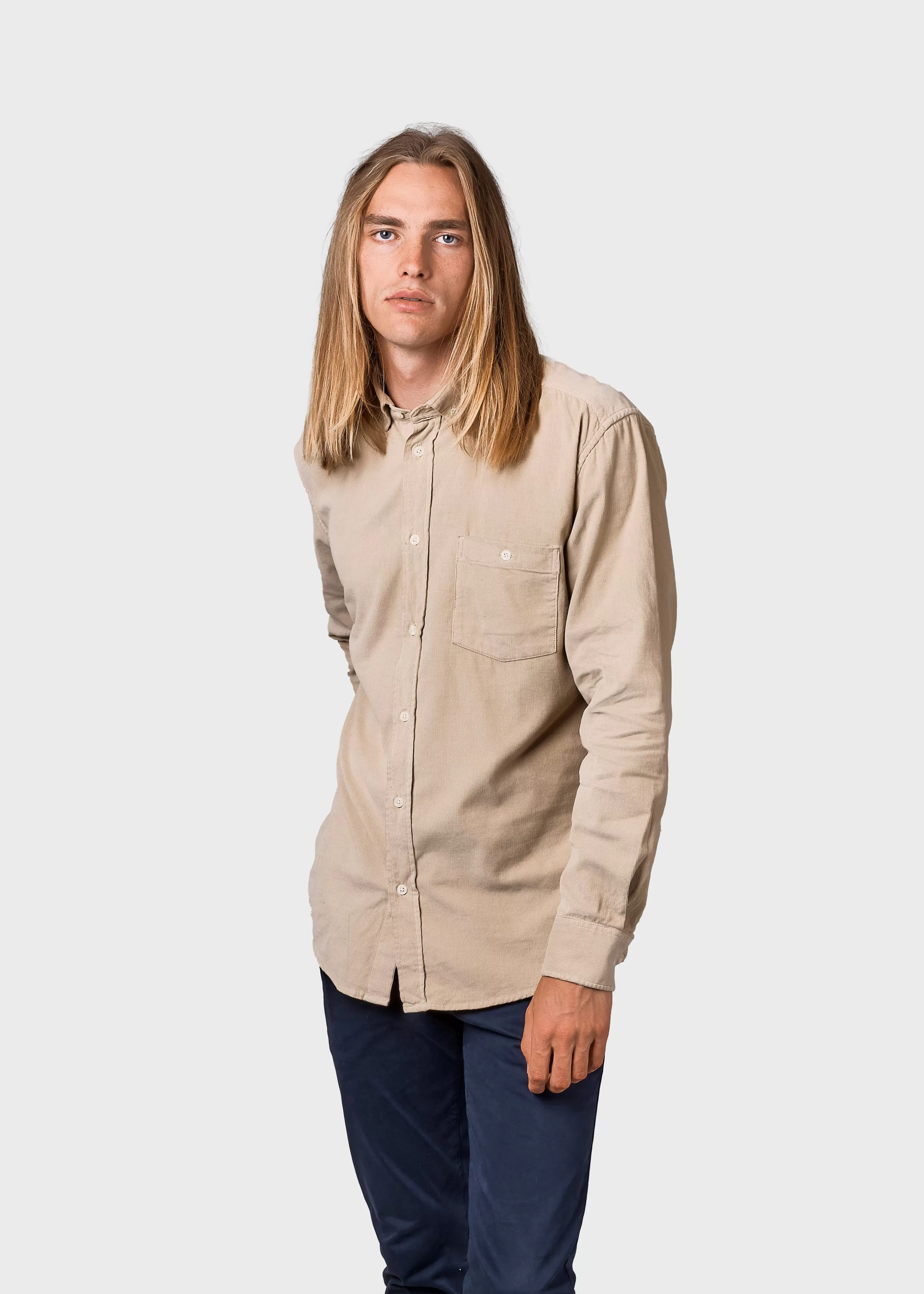 Klitmoller Collective Shirts*Benjamin corduroy shirt - Sand