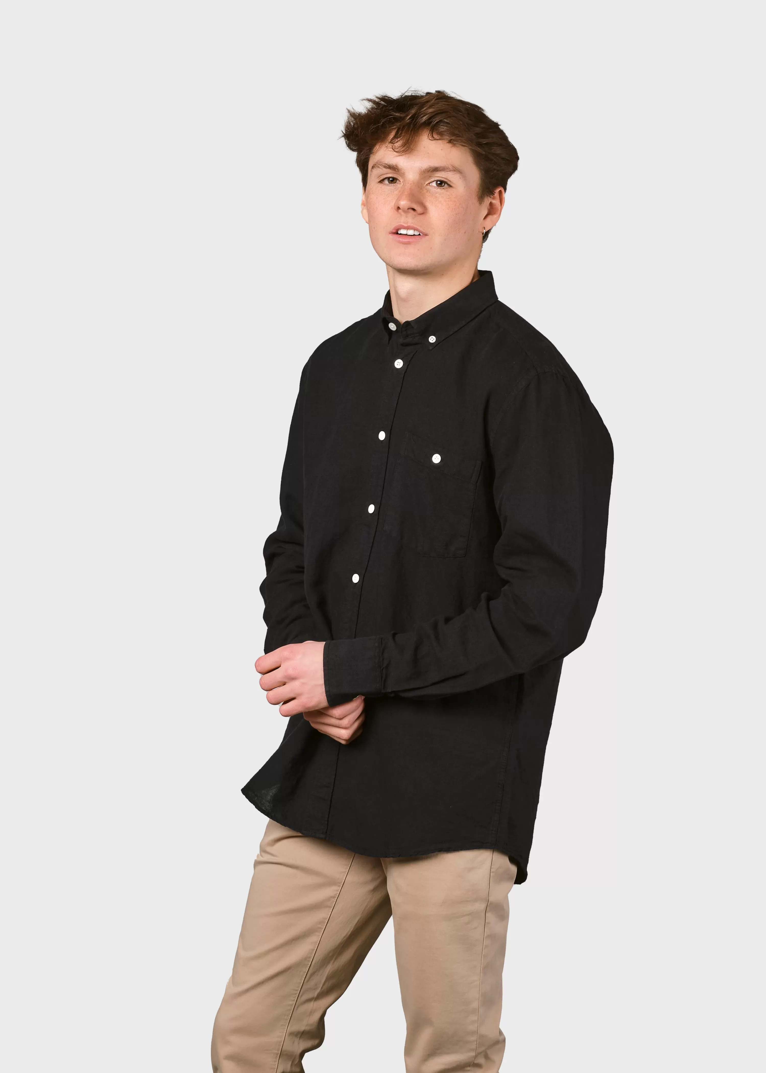 Klitmoller Collective Shirts*Benjamin linen shirt - Black