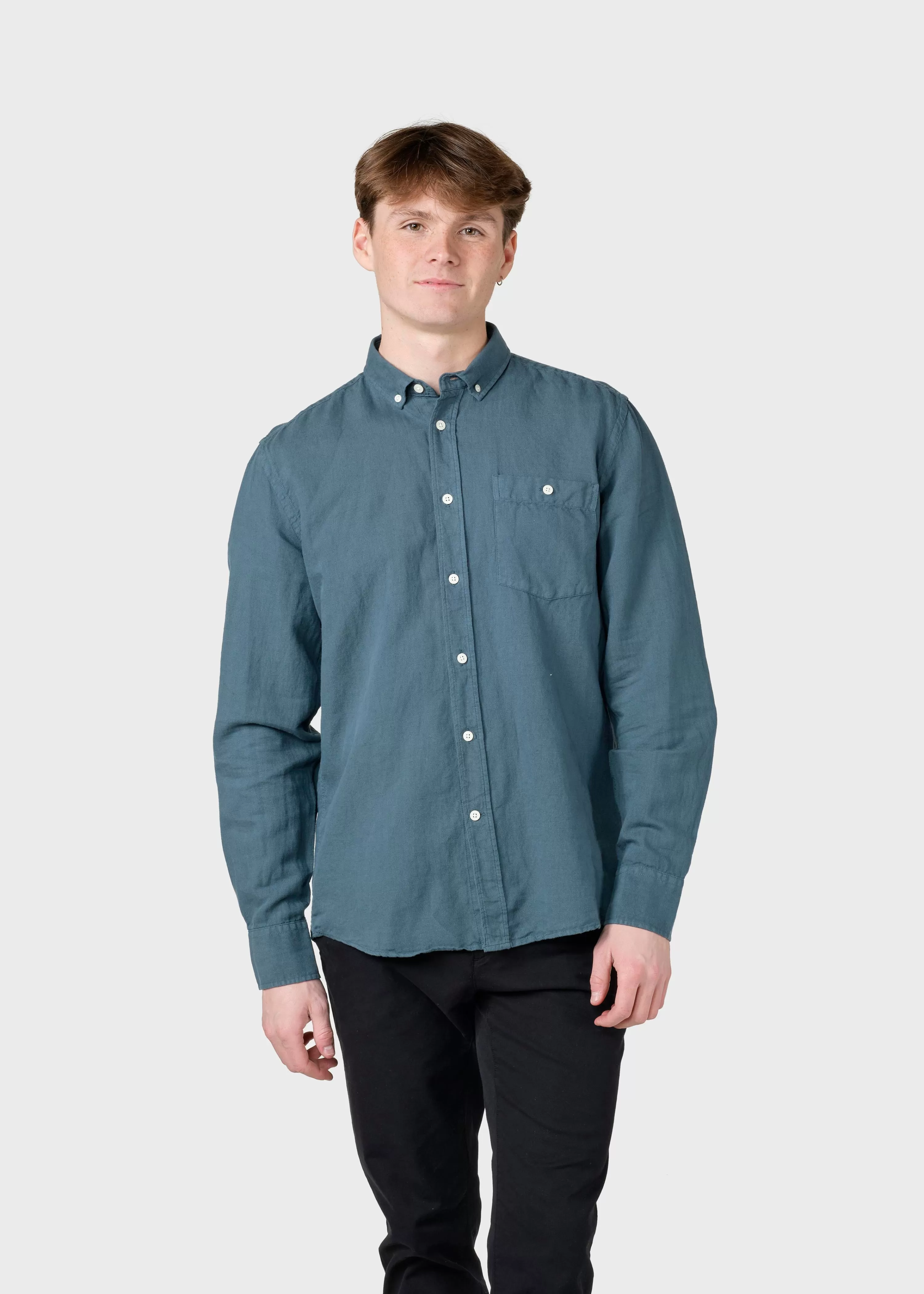 Klitmoller Collective Shirts*Benjamin linen shirt - Moss Green