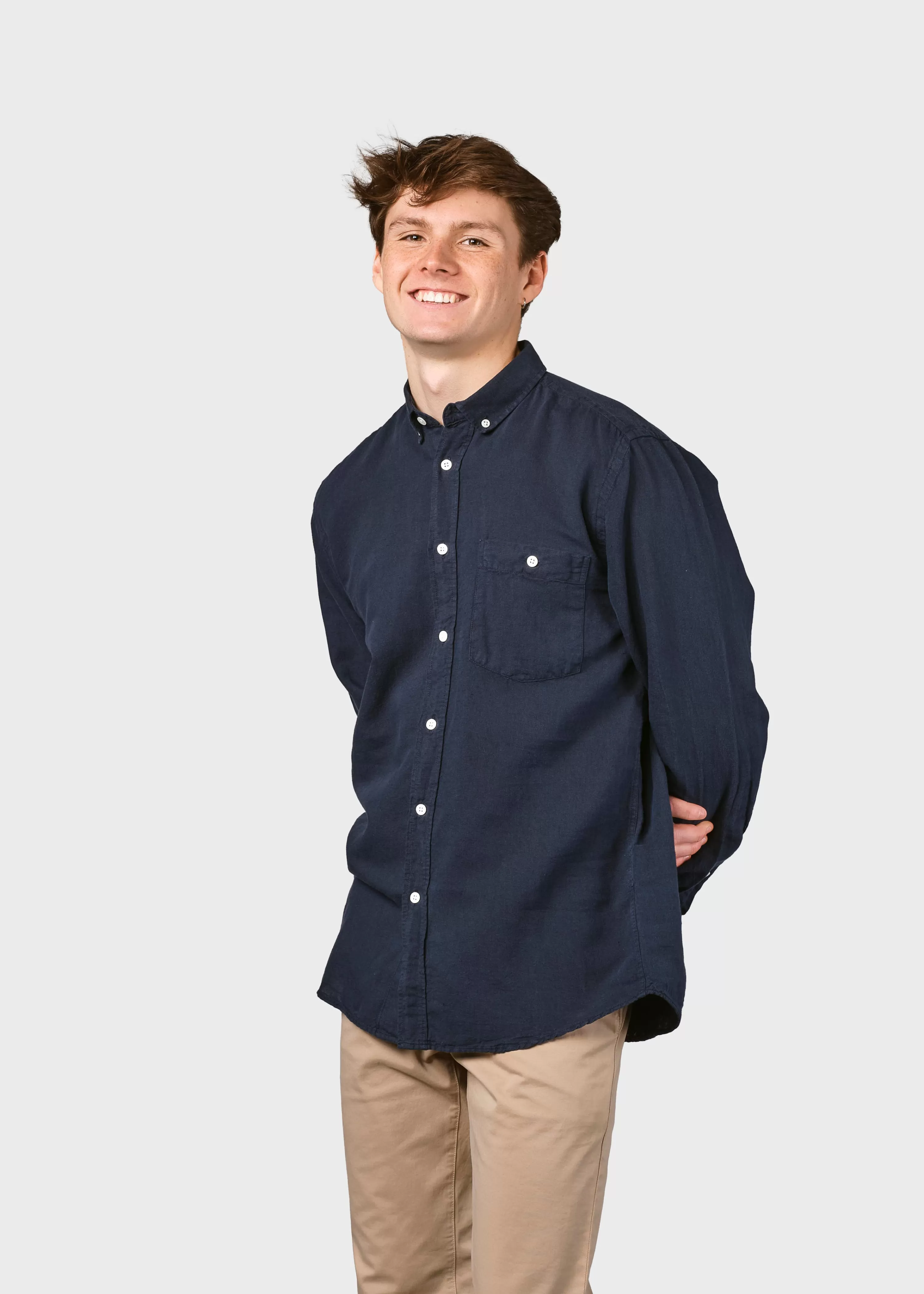 Klitmoller Collective Shirts*Benjamin linen shirt - Navy