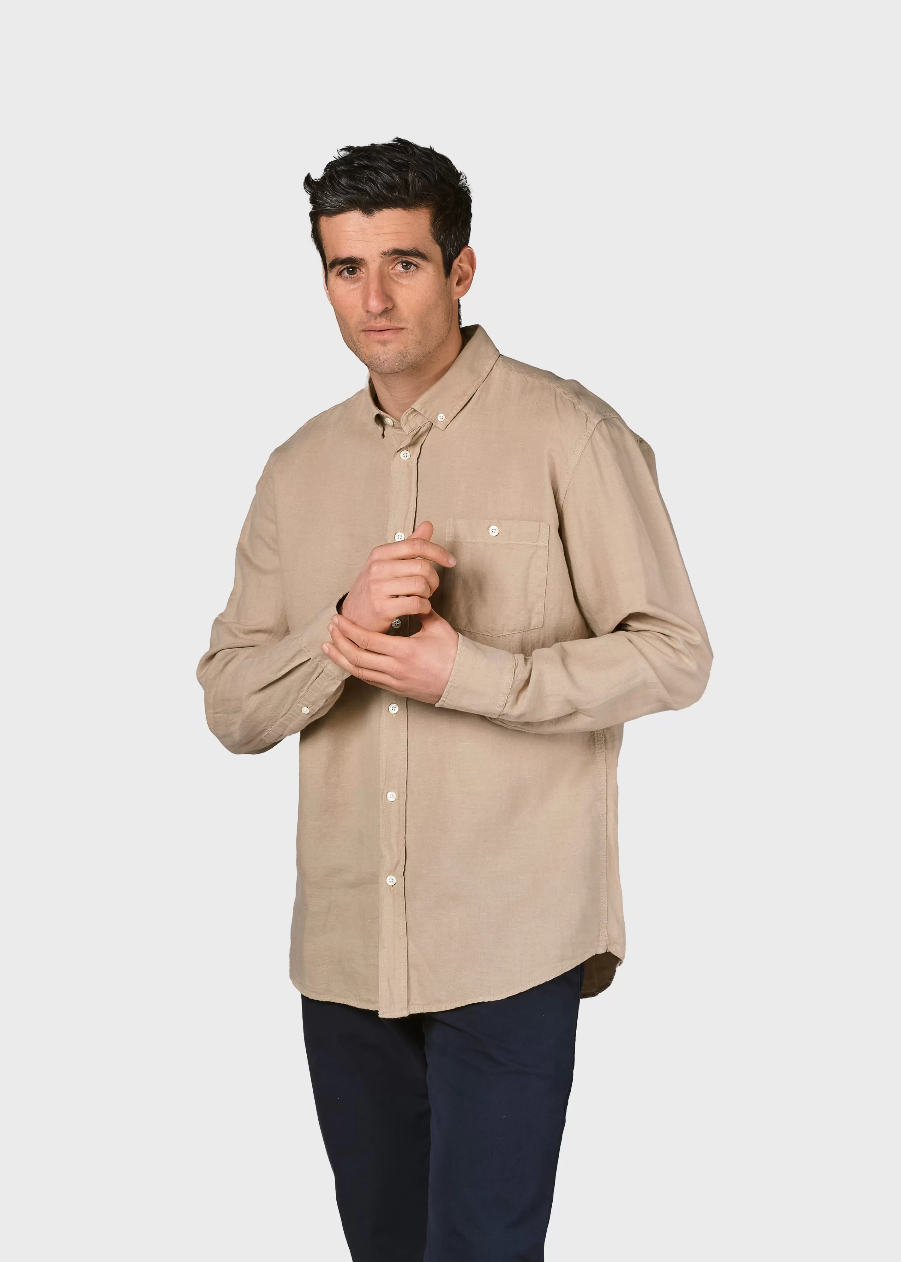 Klitmoller Collective Shirts*Benjamin linen shirt - Sand