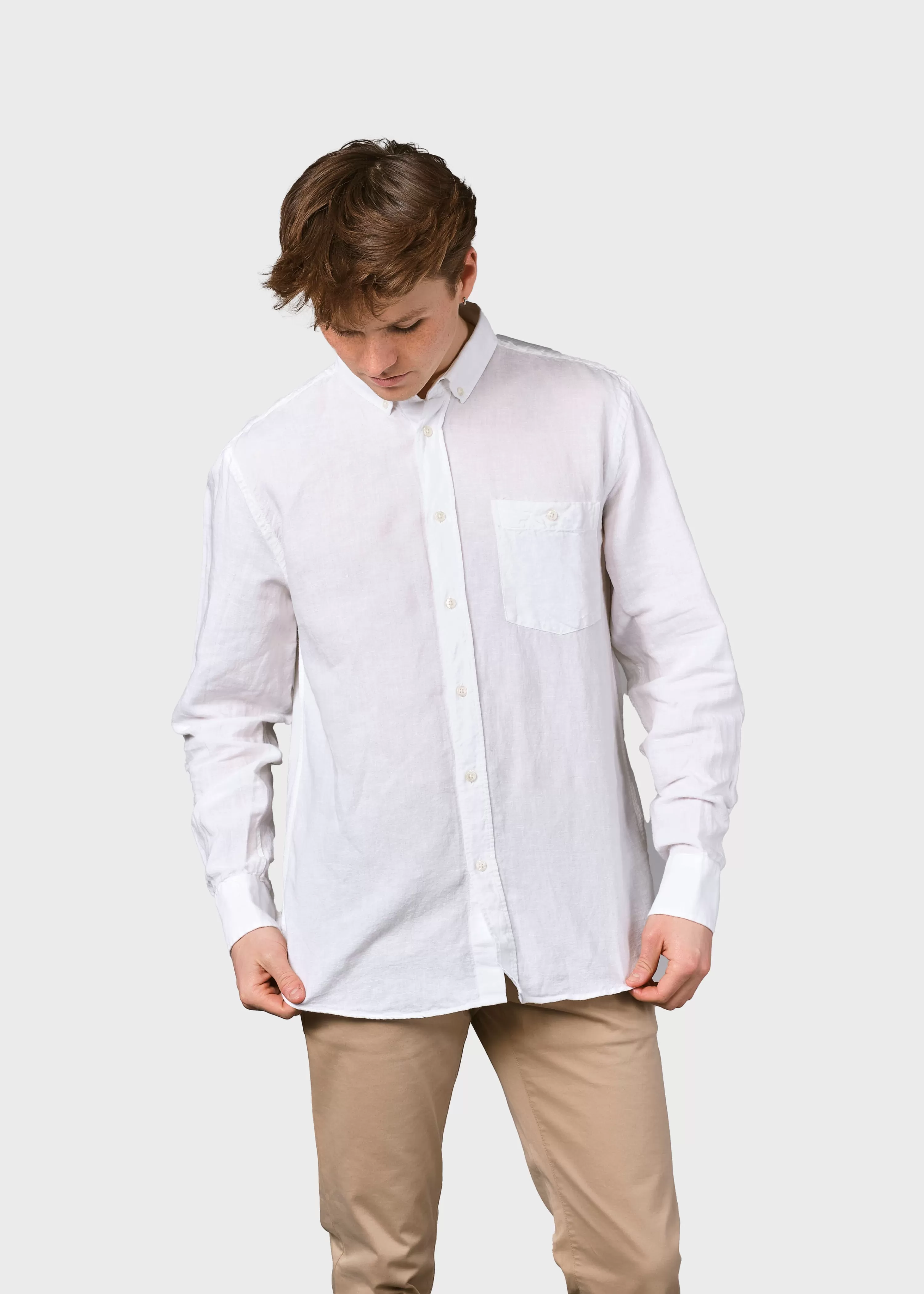 Klitmoller Collective Shirts*Benjamin linen shirt - White