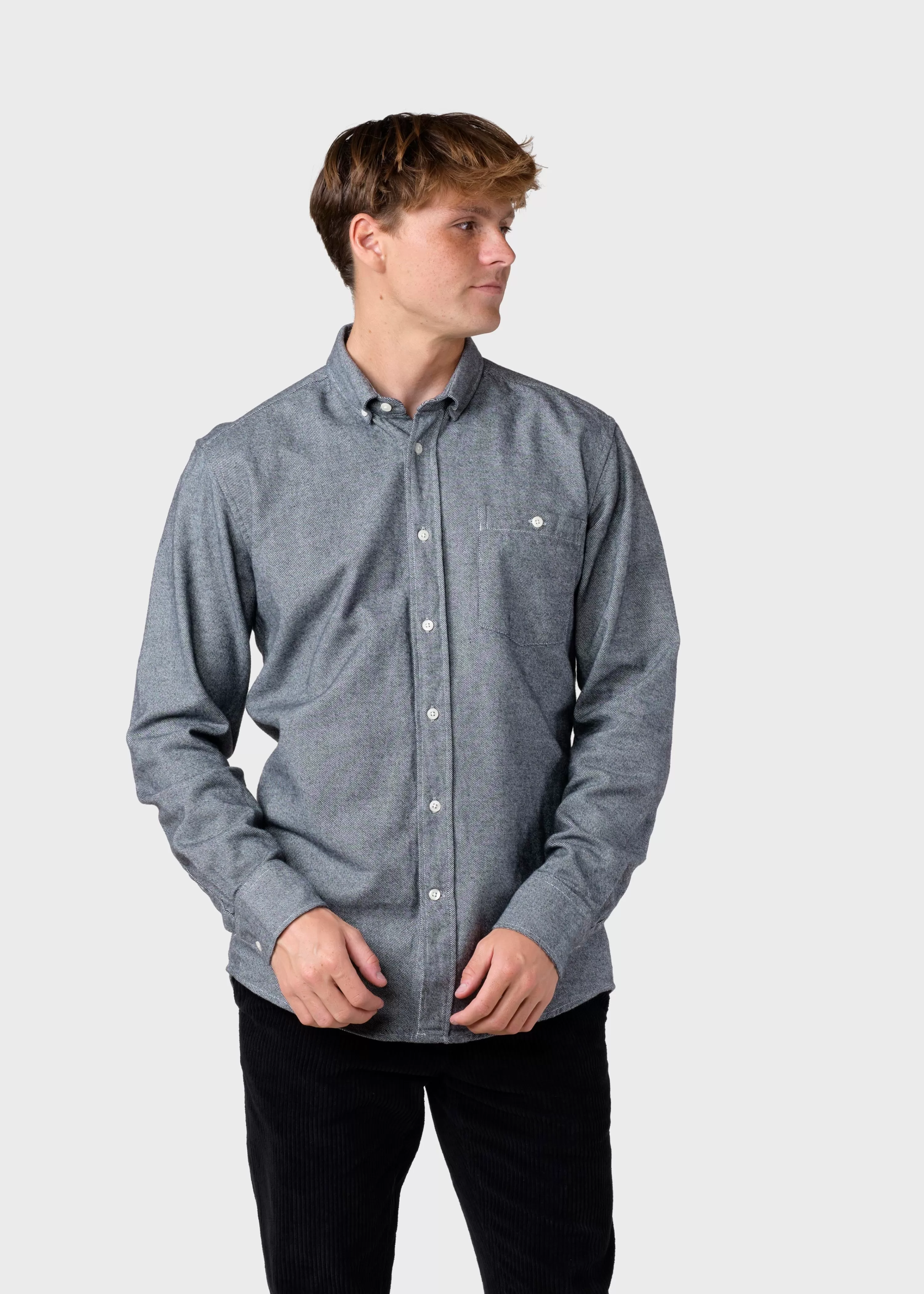 Klitmoller Collective Shirts*Benjamin lumber shirt - Grey melange