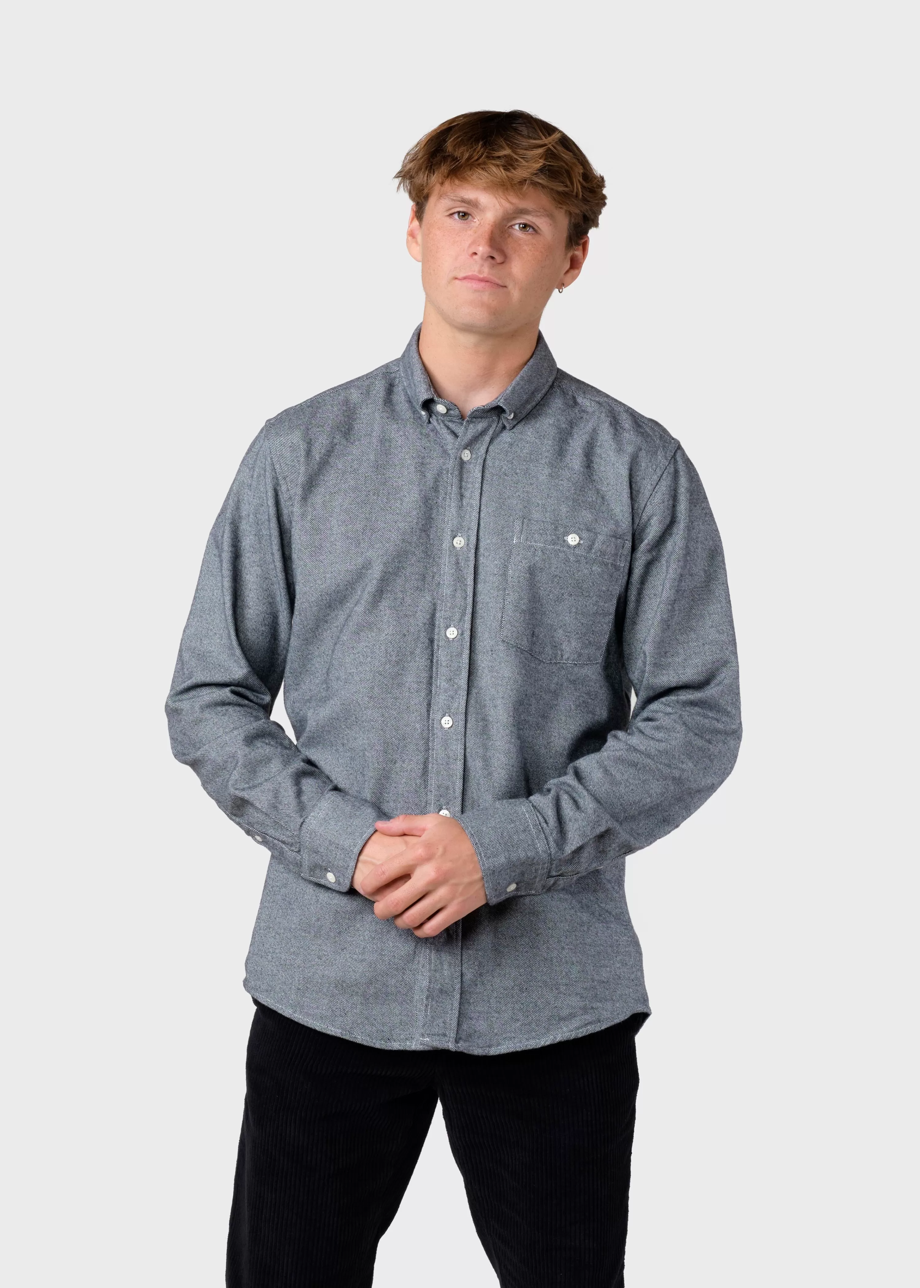 Klitmoller Collective Shirts*Benjamin lumber shirt - Grey melange