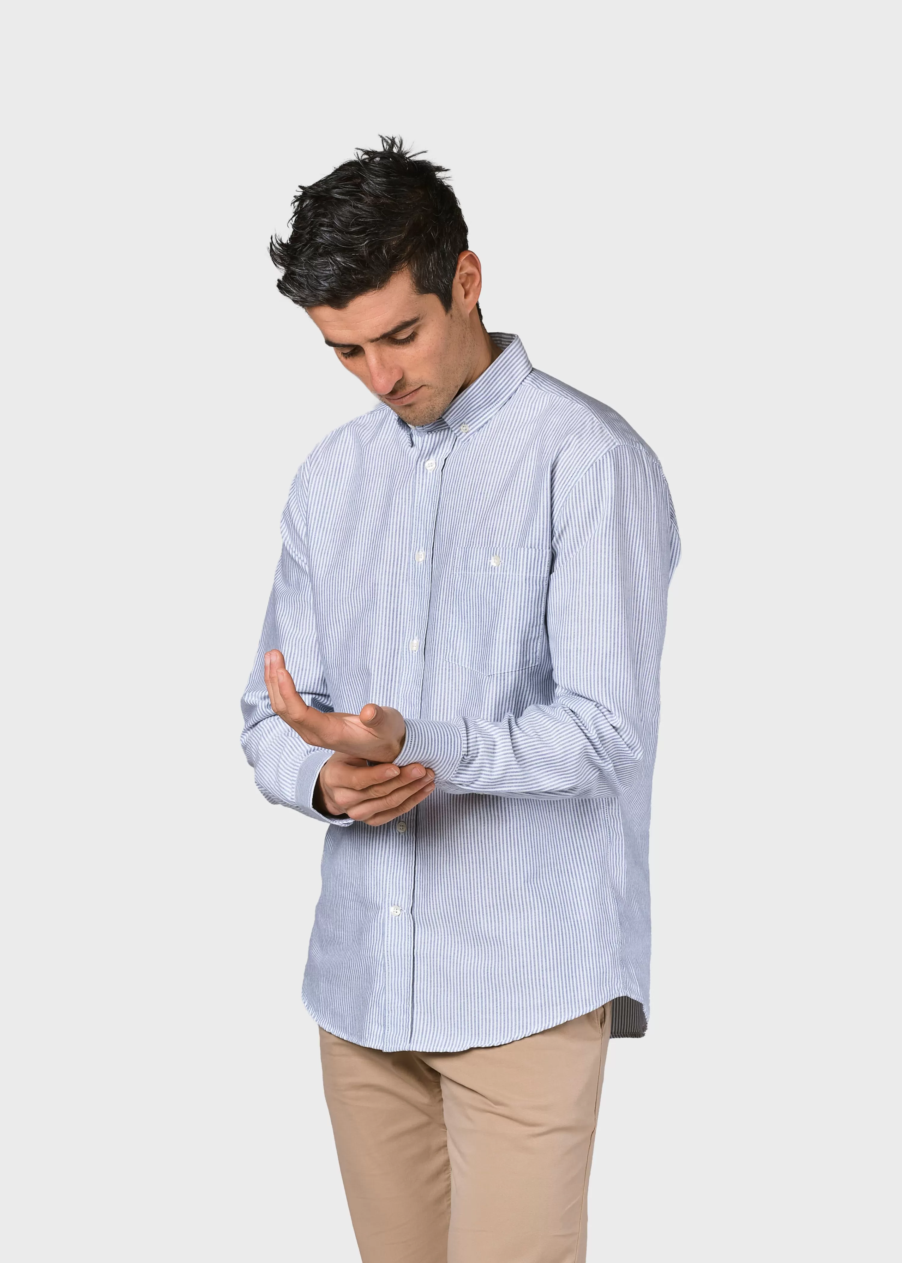 Klitmoller Collective Shirts*Benjamin striped shirt - White/navy