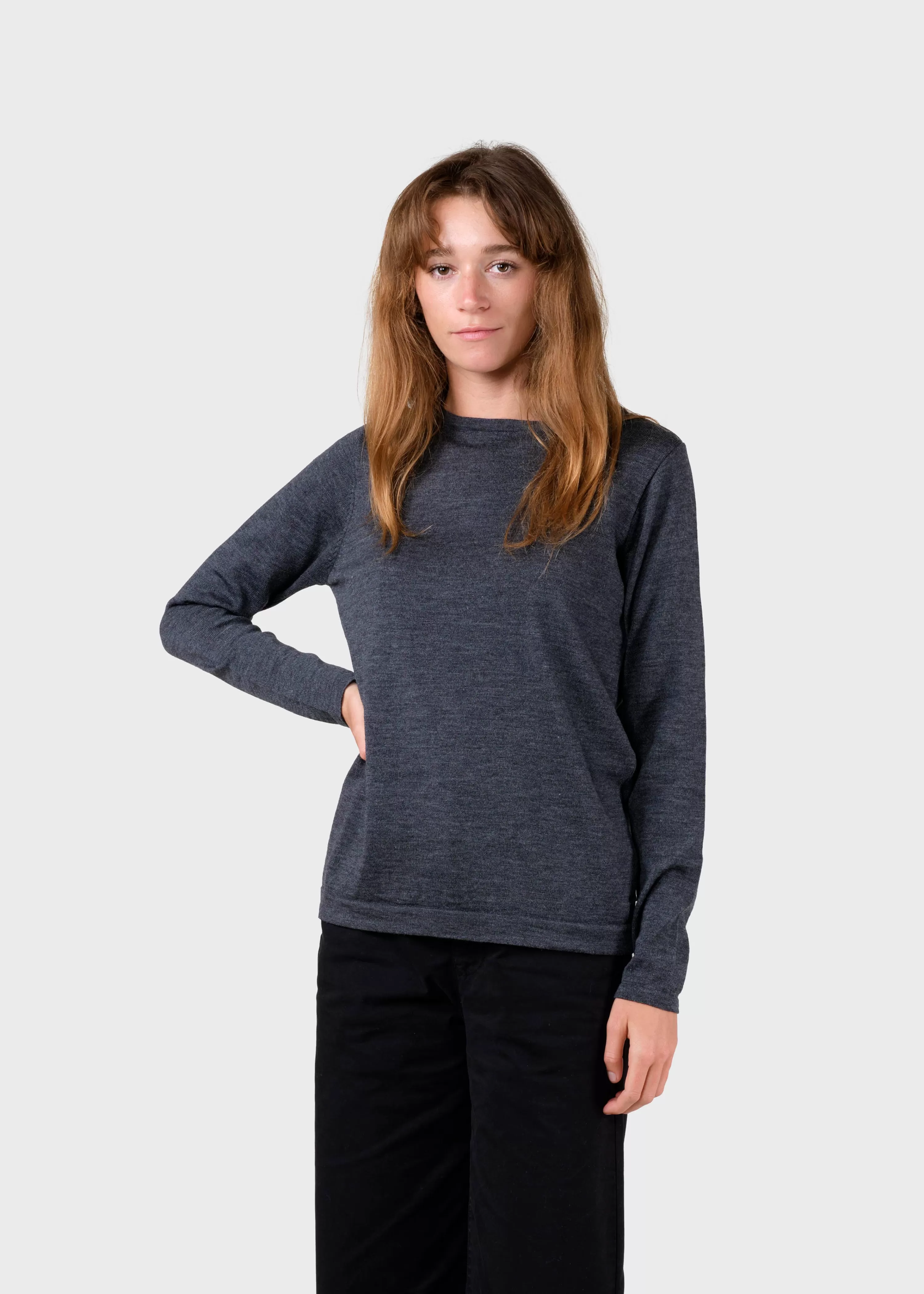 Klitmoller Collective Extrafine Merino wool | Knitwear*Charlotte knit - Anthracite