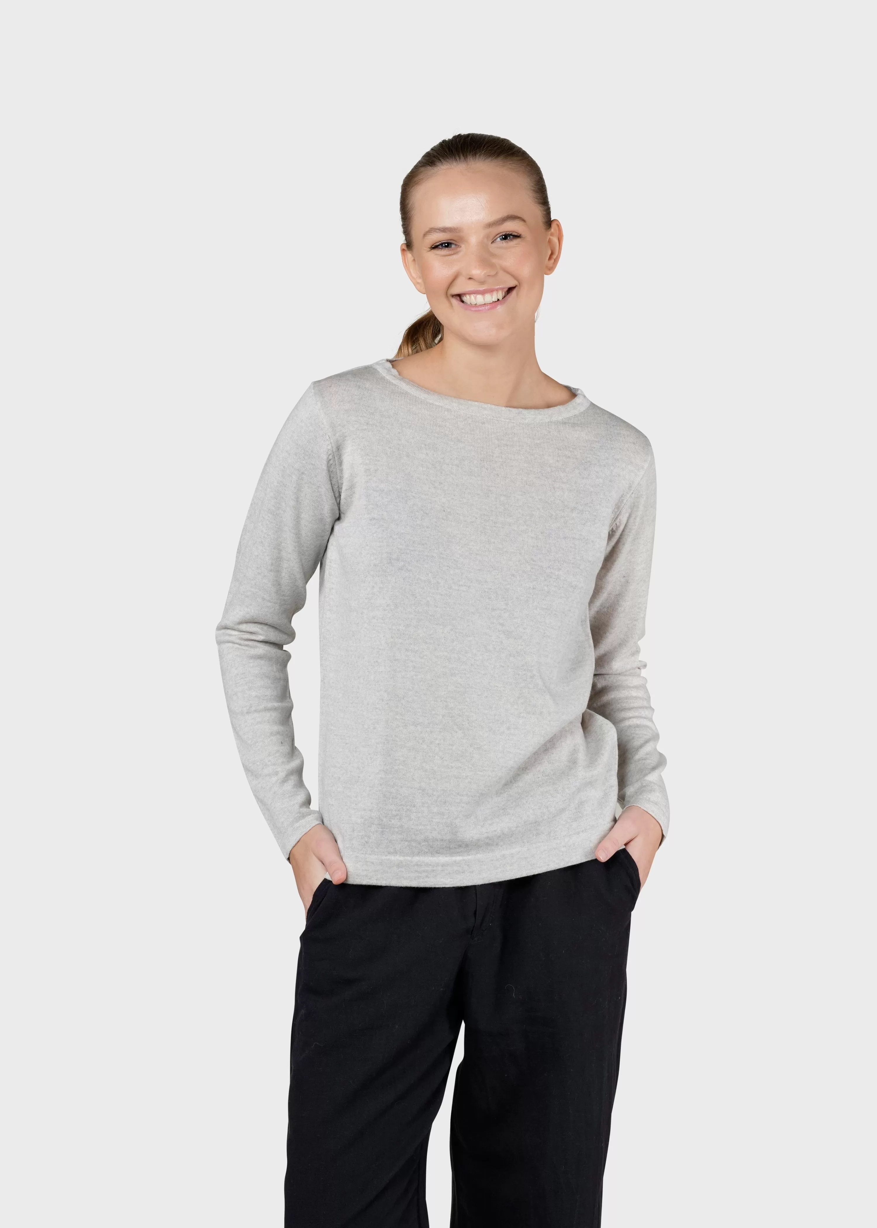 Klitmoller Collective Knitwear | Extrafine Merino wool*Charlotte knit - Pastel grey