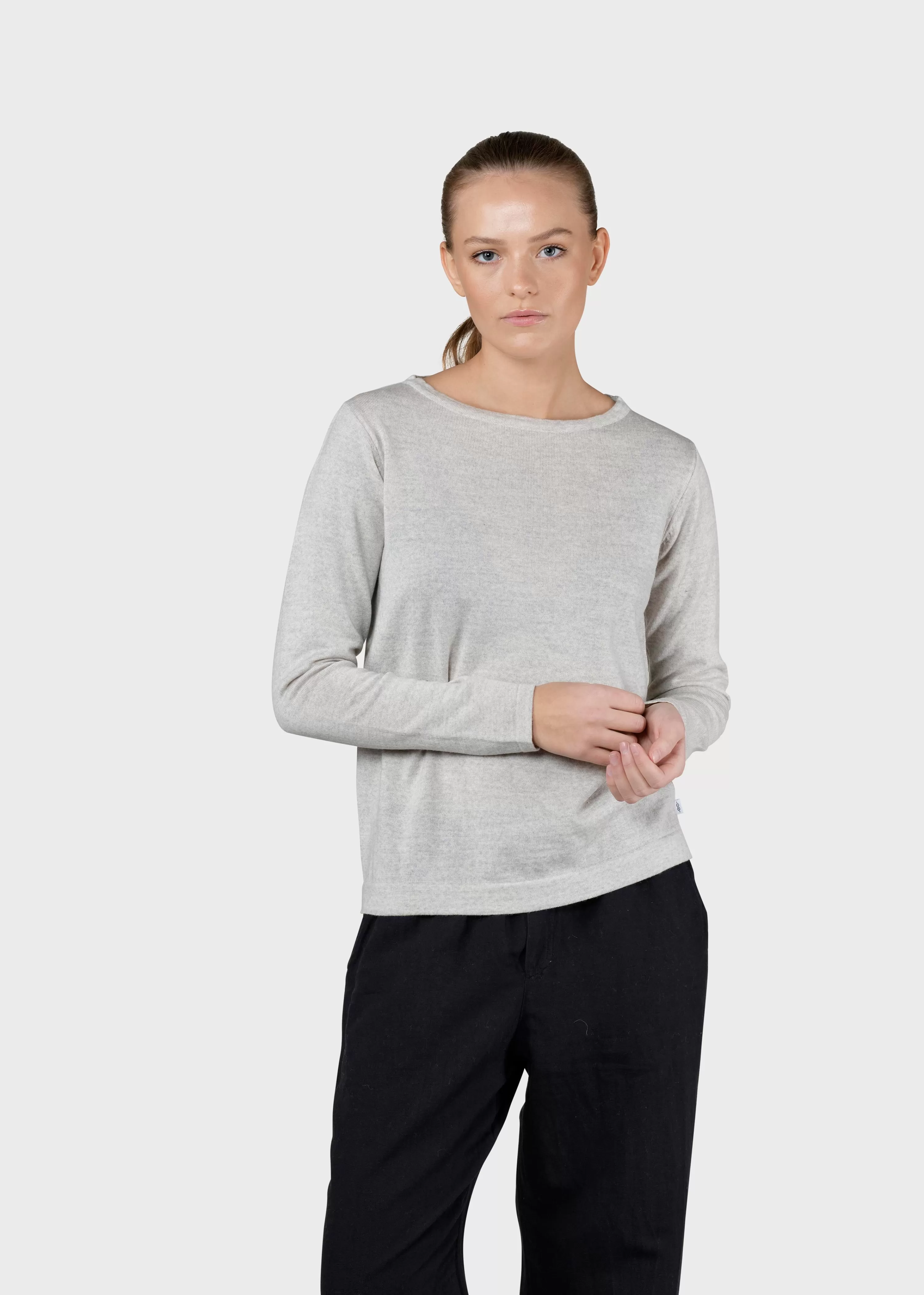 Klitmoller Collective Knitwear | Extrafine Merino wool*Charlotte knit - Pastel grey