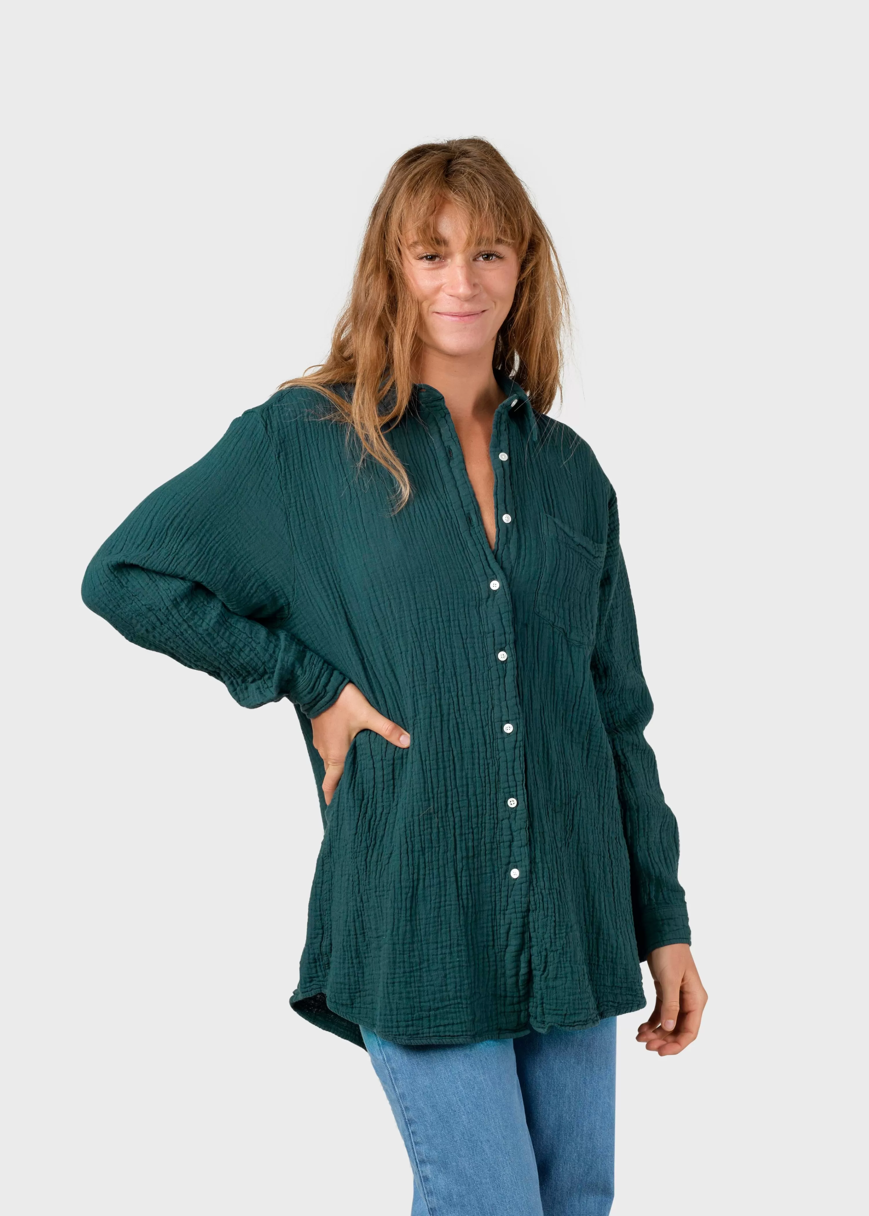 Klitmoller Collective Shirts*Dahlia shirt - Moss Green