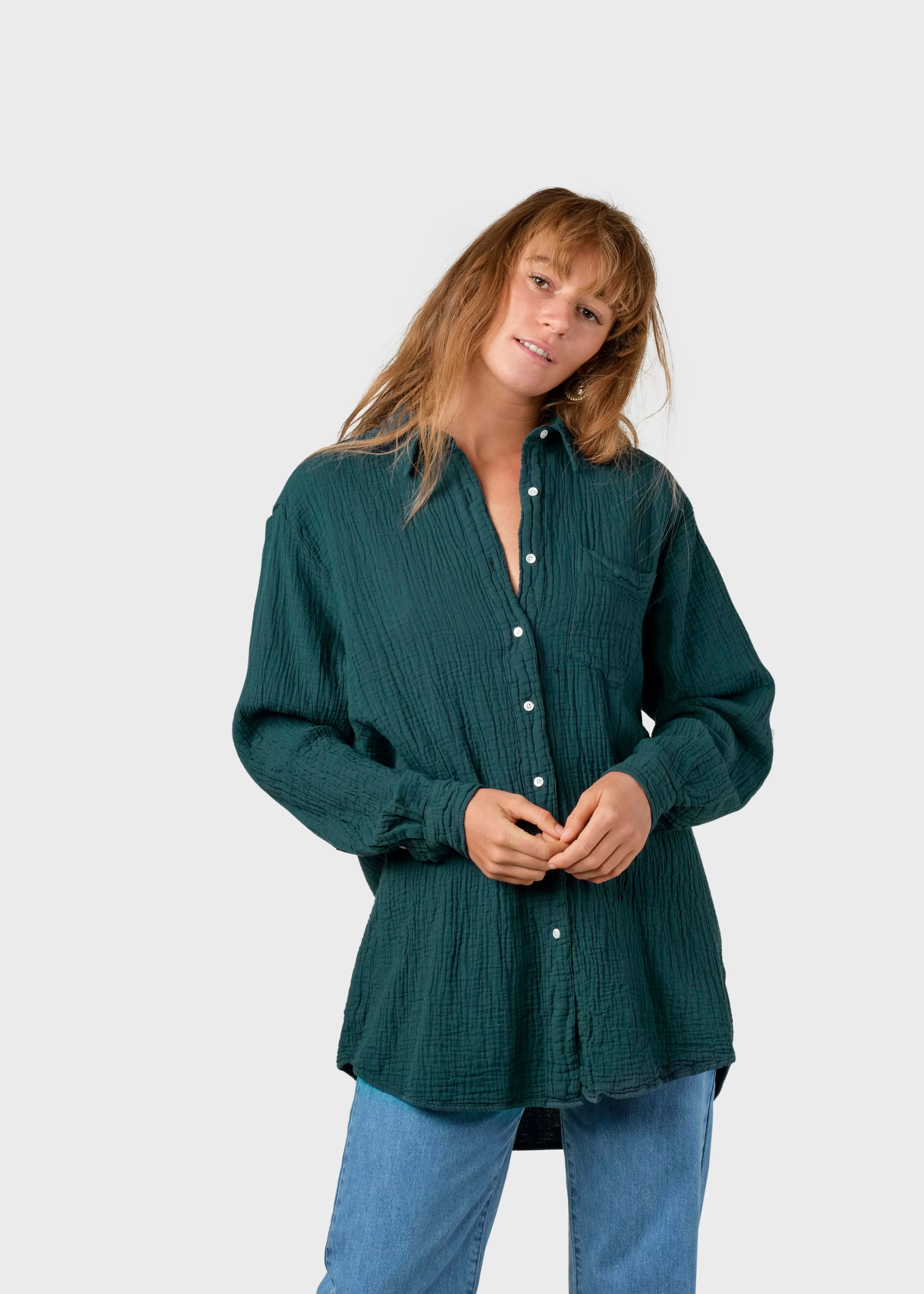 Klitmoller Collective Shirts*Dahlia shirt - Moss Green