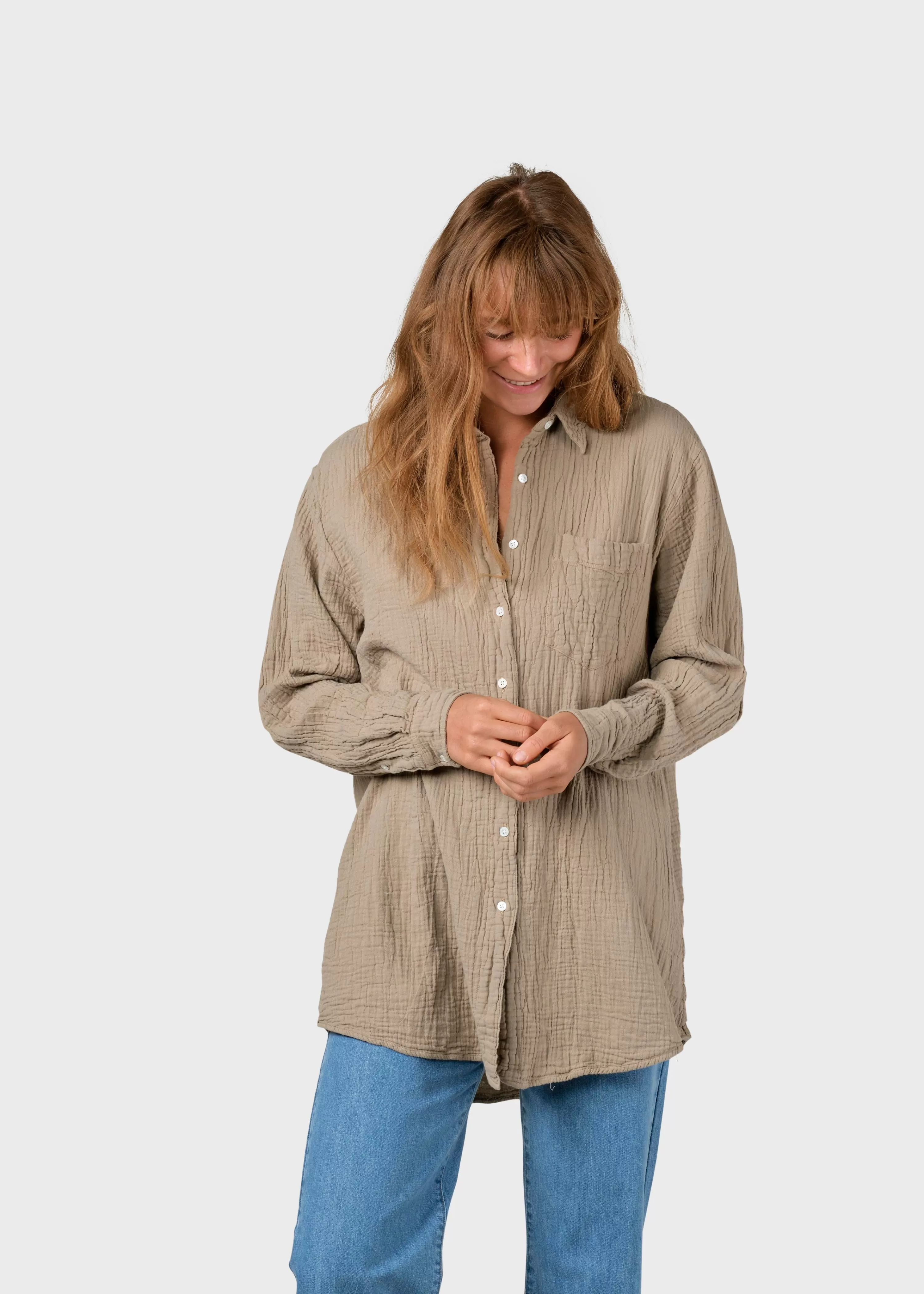 Klitmoller Collective Shirts*Dahlia shirt - Sand