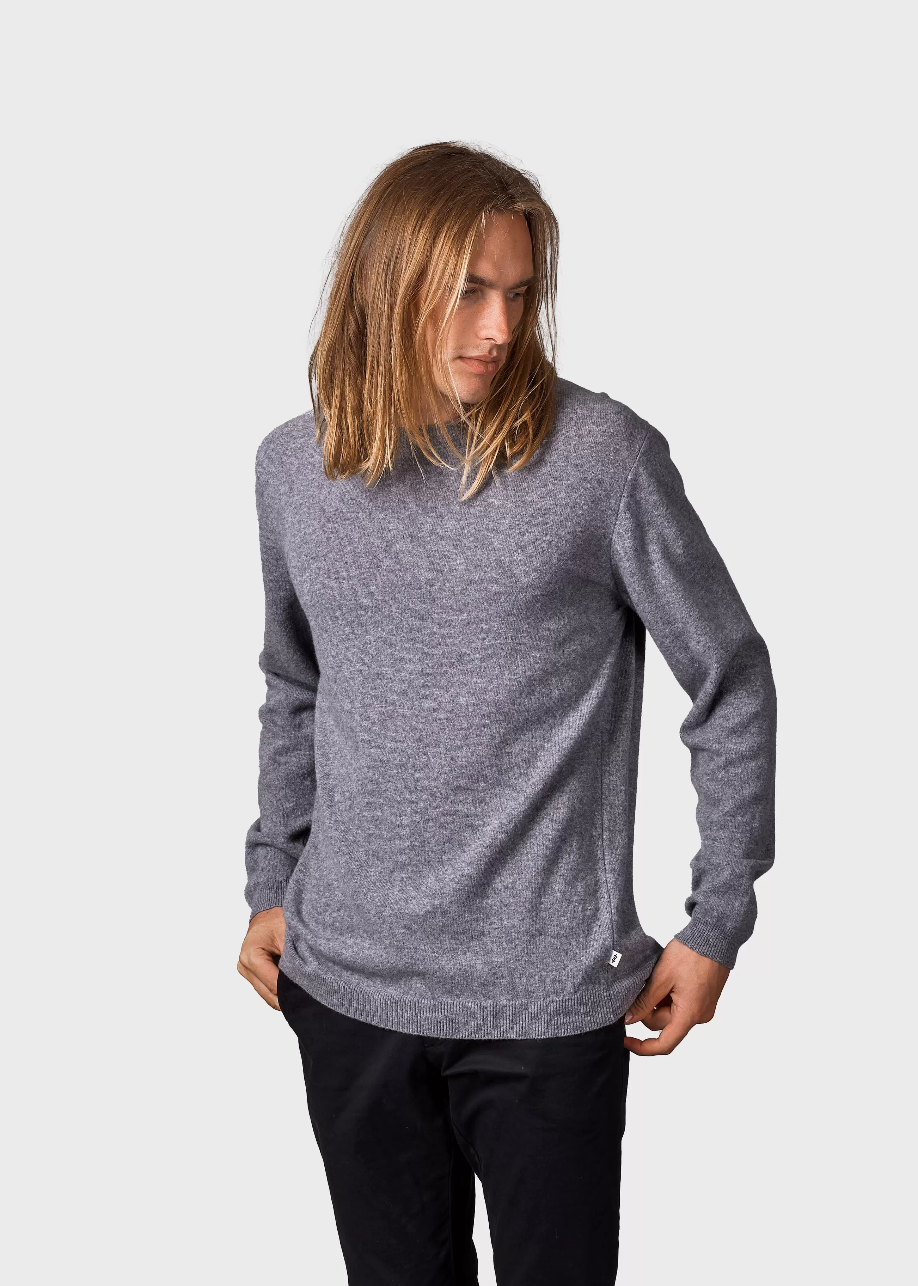 Klitmoller Collective Brushed Merino wool*Daniel knit - Light grey