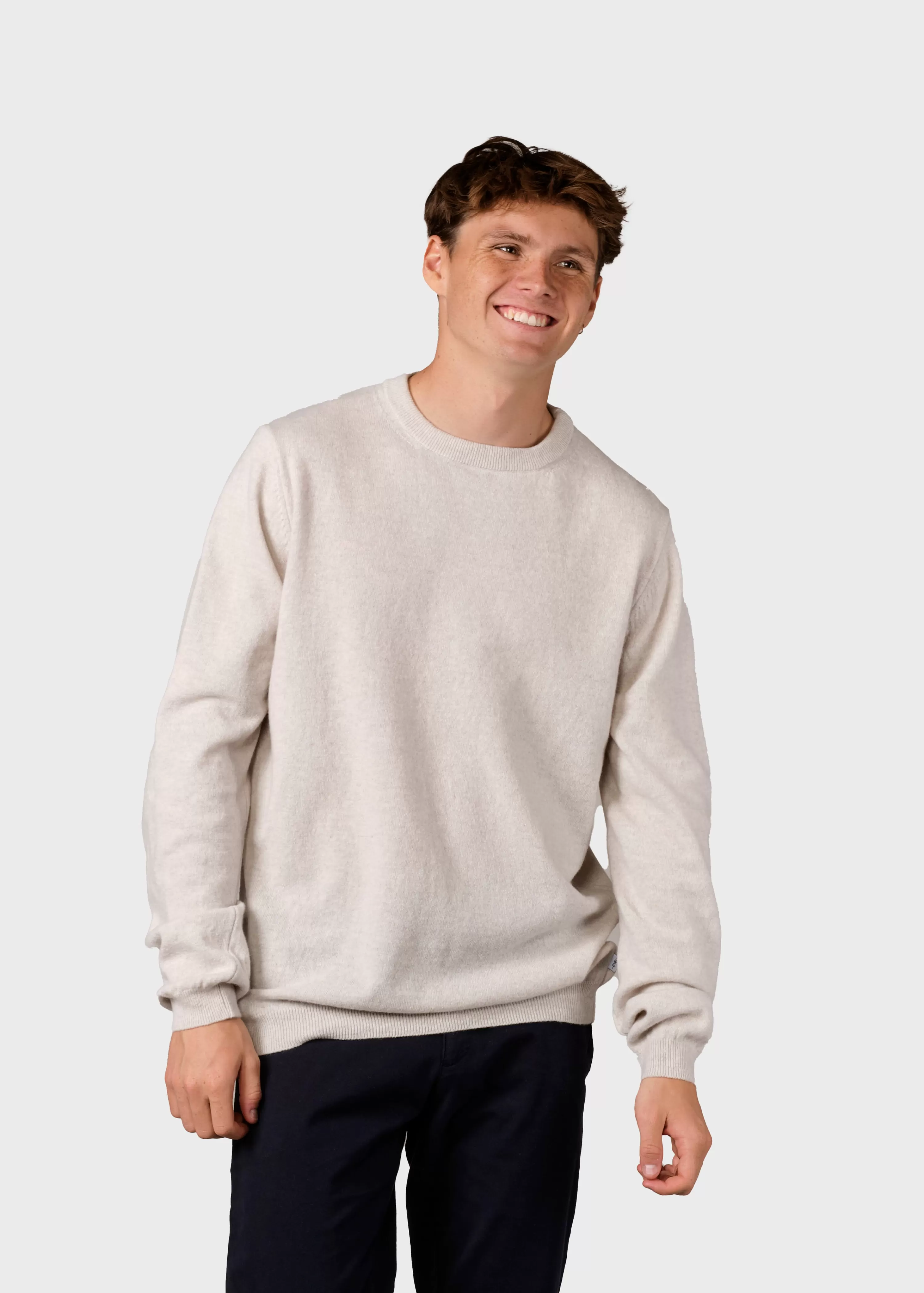 Klitmoller Collective Brushed Merino wool*Daniel knit - Pastel grey