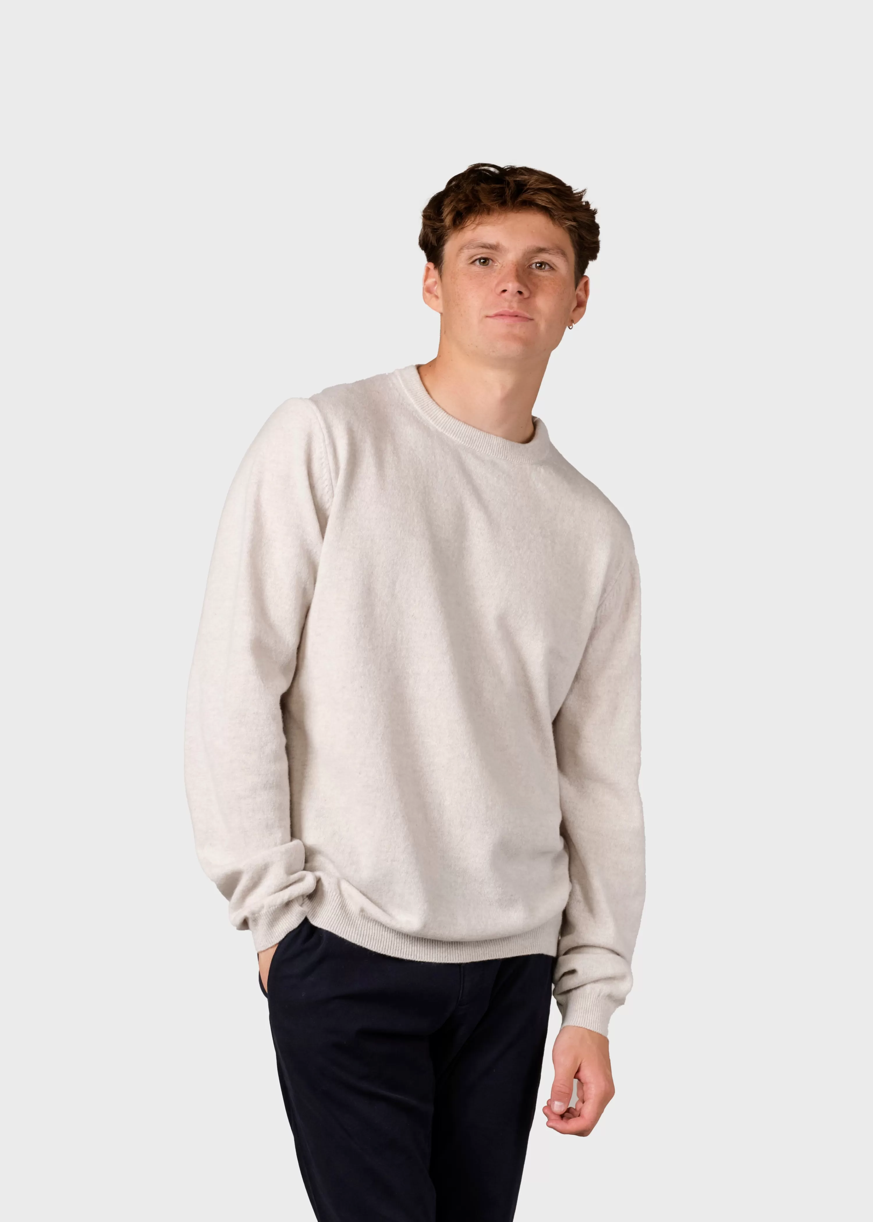 Klitmoller Collective Brushed Merino wool*Daniel knit - Pastel grey