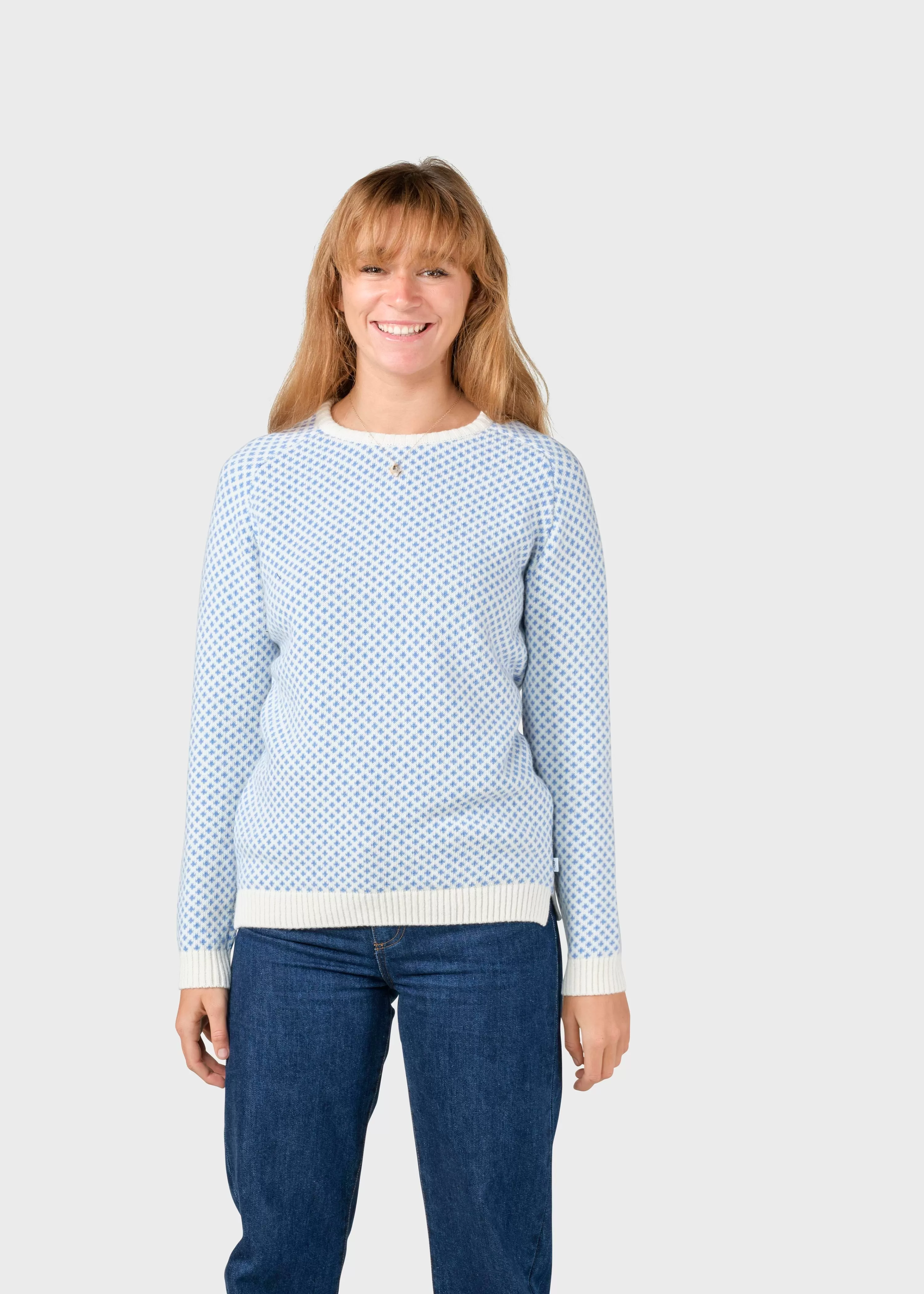 Klitmoller Collective Knitwear | Brushed Merino wool*Elaine knit - Cream/light blue