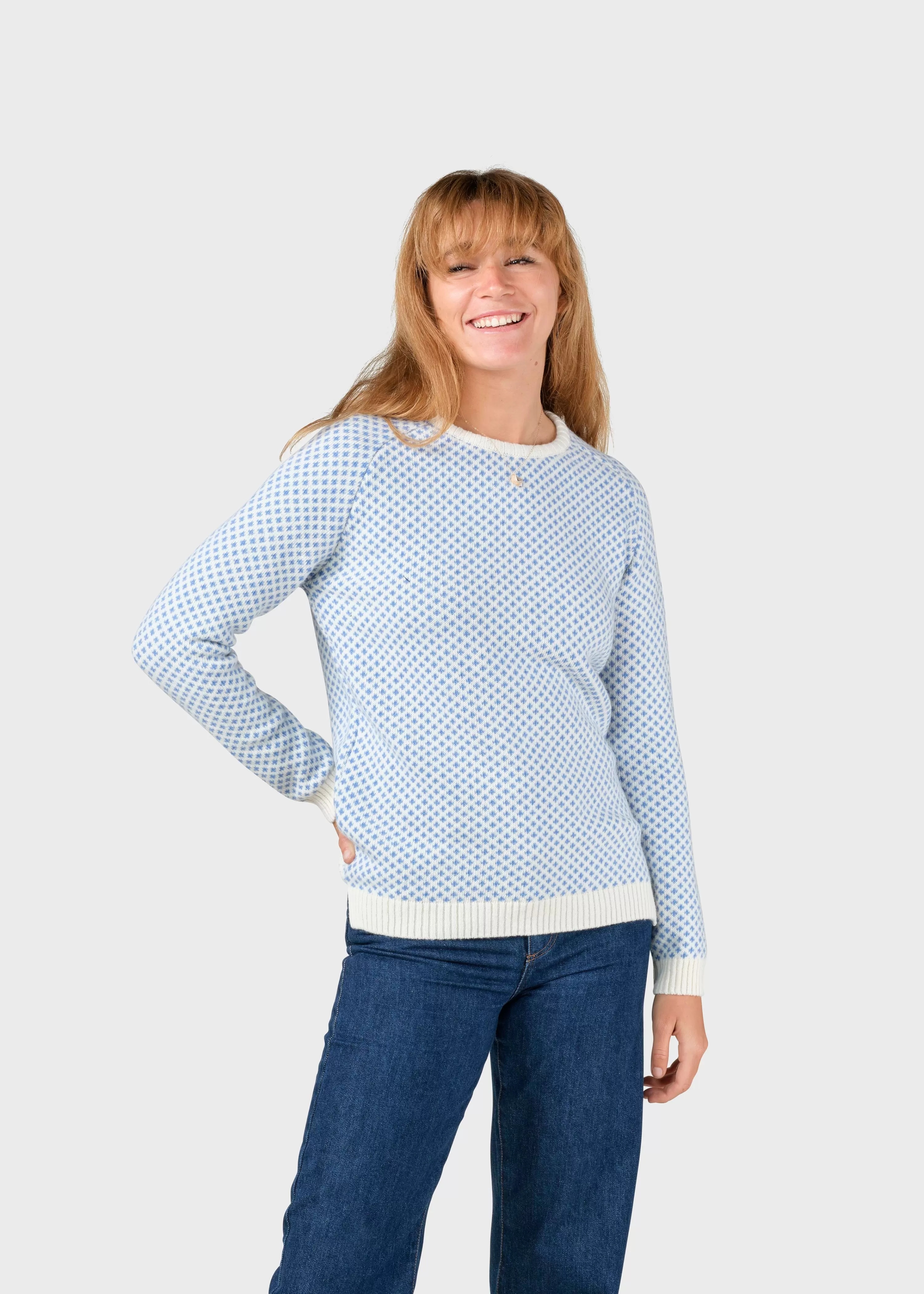 Klitmoller Collective Knitwear | Brushed Merino wool*Elaine knit - Cream/light blue