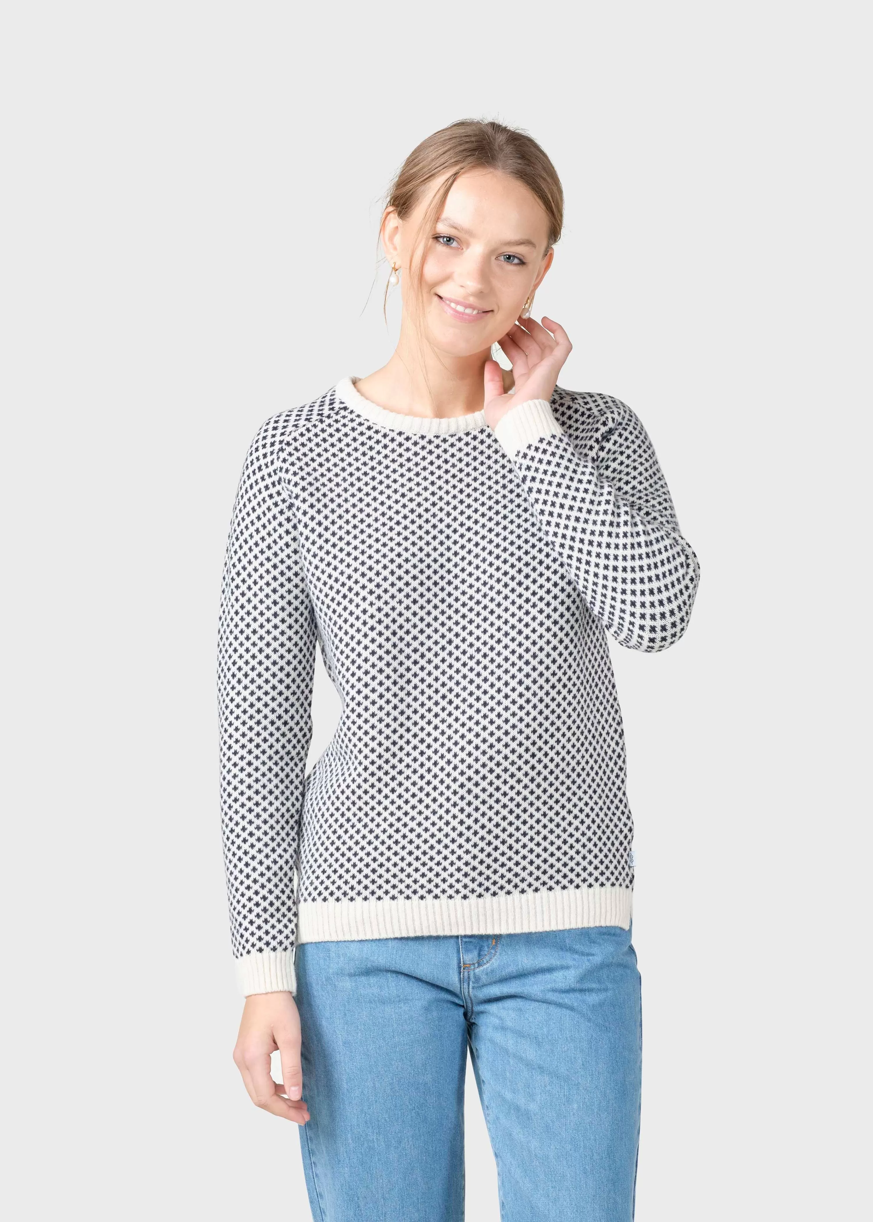 Klitmoller Collective Knitwear | Brushed Merino wool*Elaine knit - Cream/navy