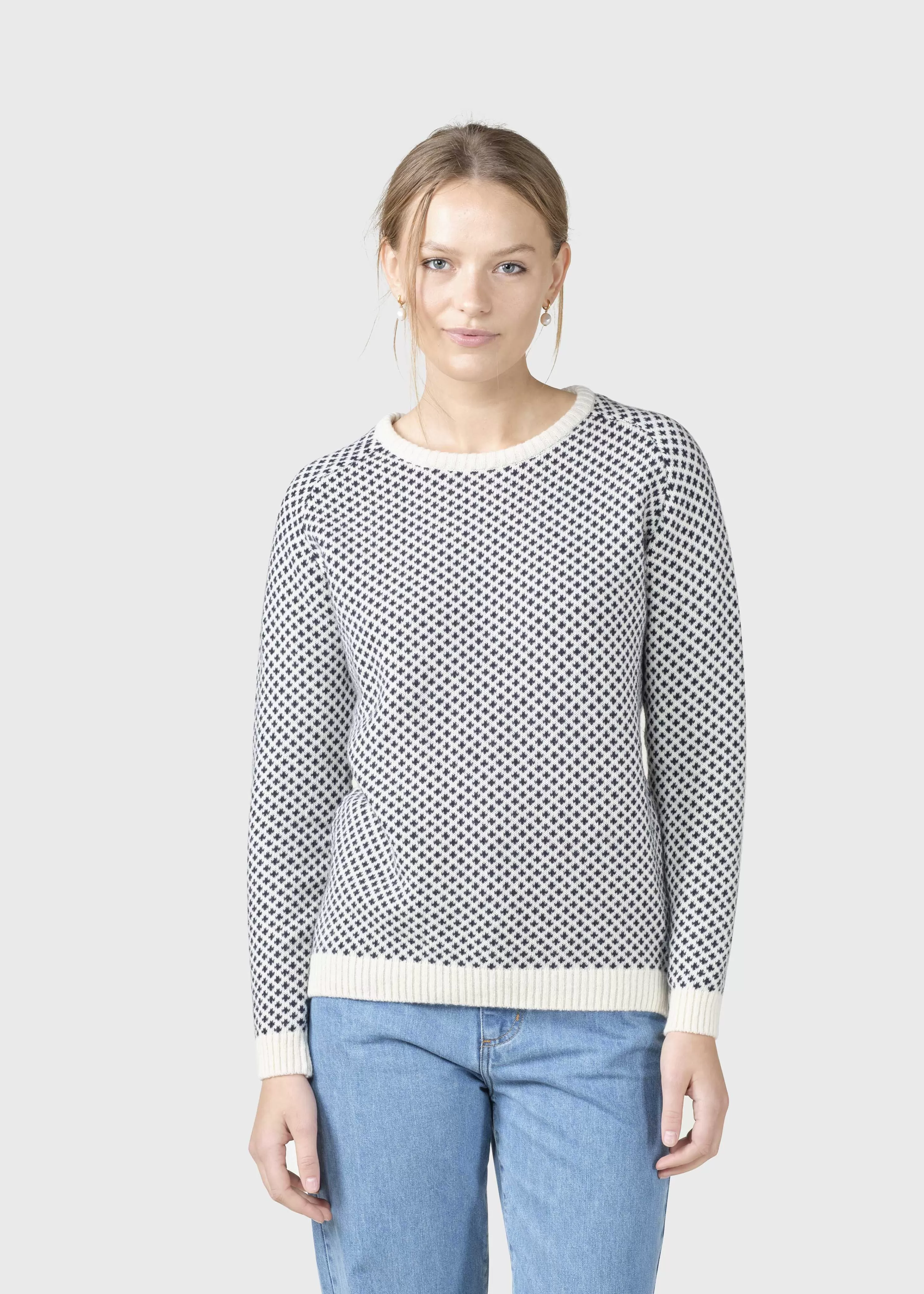 Klitmoller Collective Knitwear | Brushed Merino wool*Elaine knit - Cream/navy