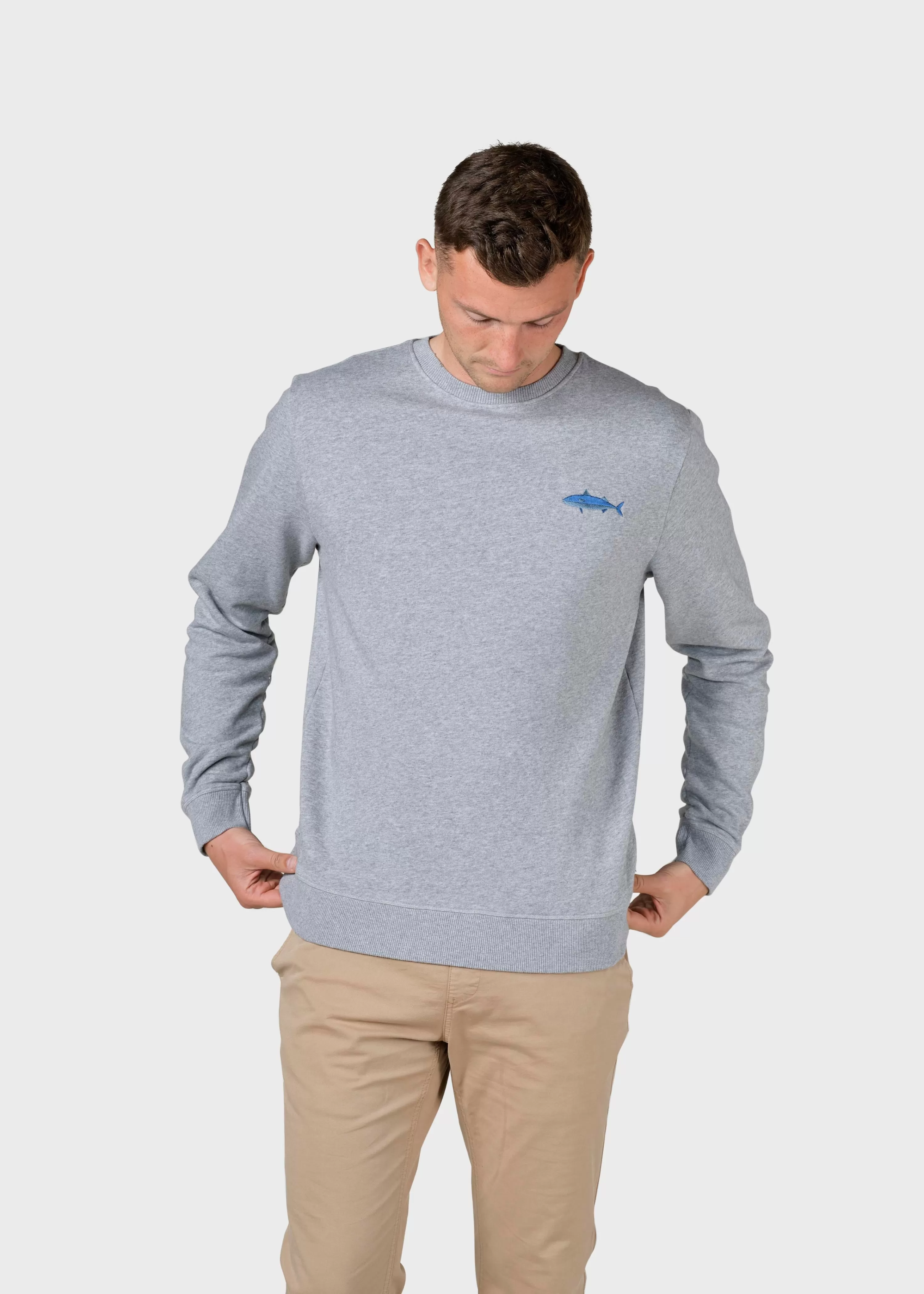 Klitmoller Collective Sweatshirts*Elof crew - Grey melange