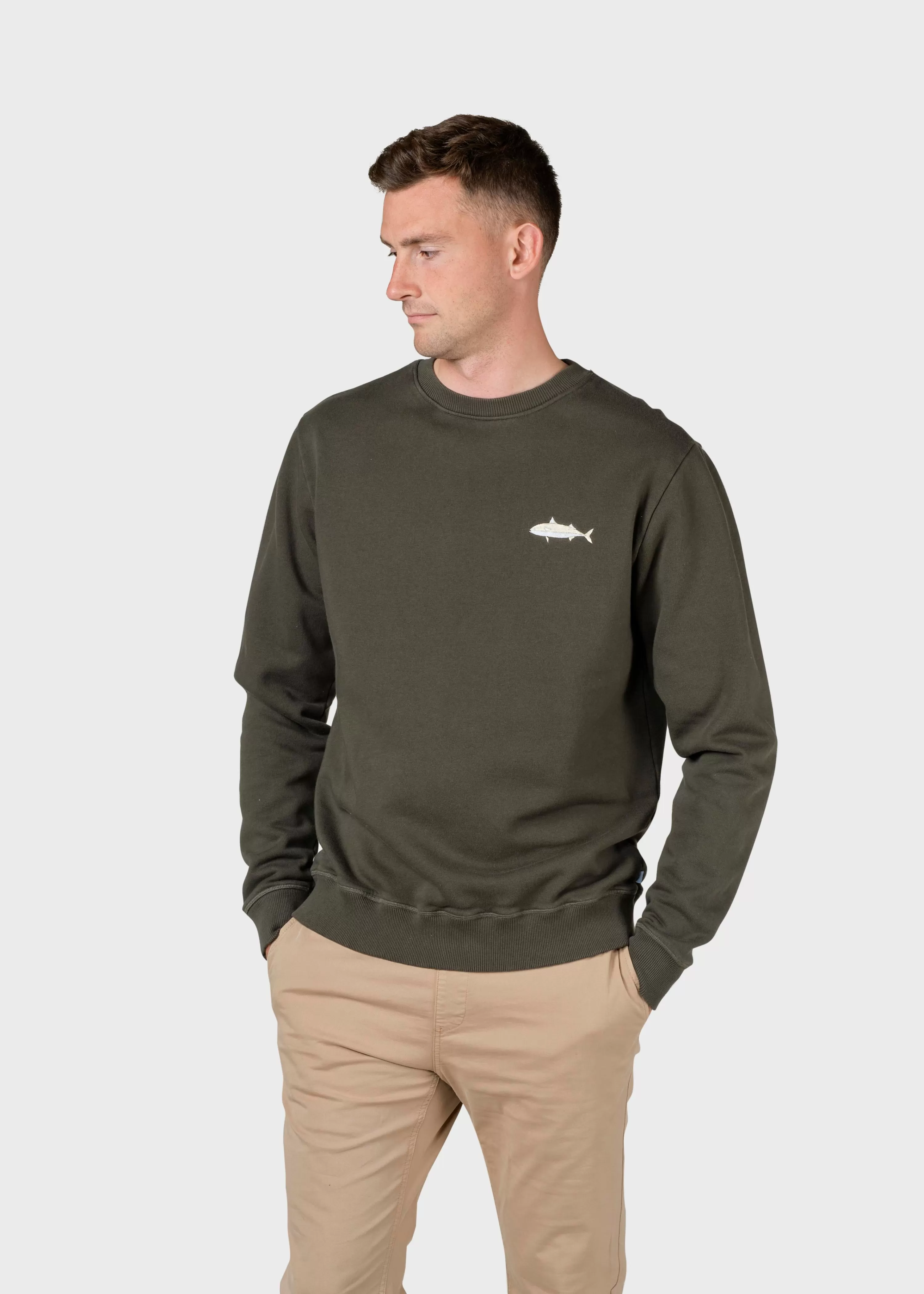 Klitmoller Collective Sweatshirts*Elof crew - Olive