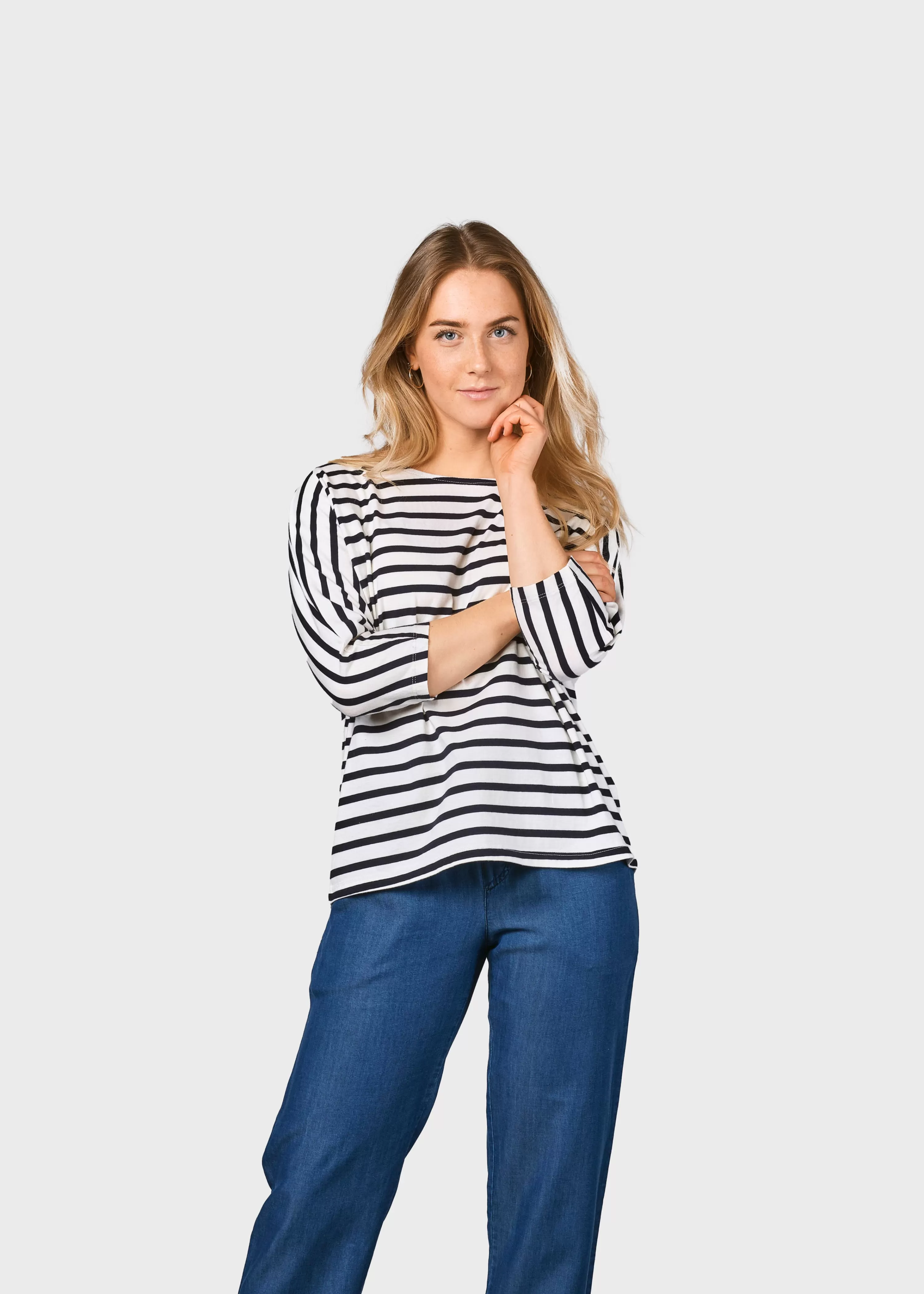 Klitmoller Collective Tees & Tops*Emma striped tee - Cream/navy