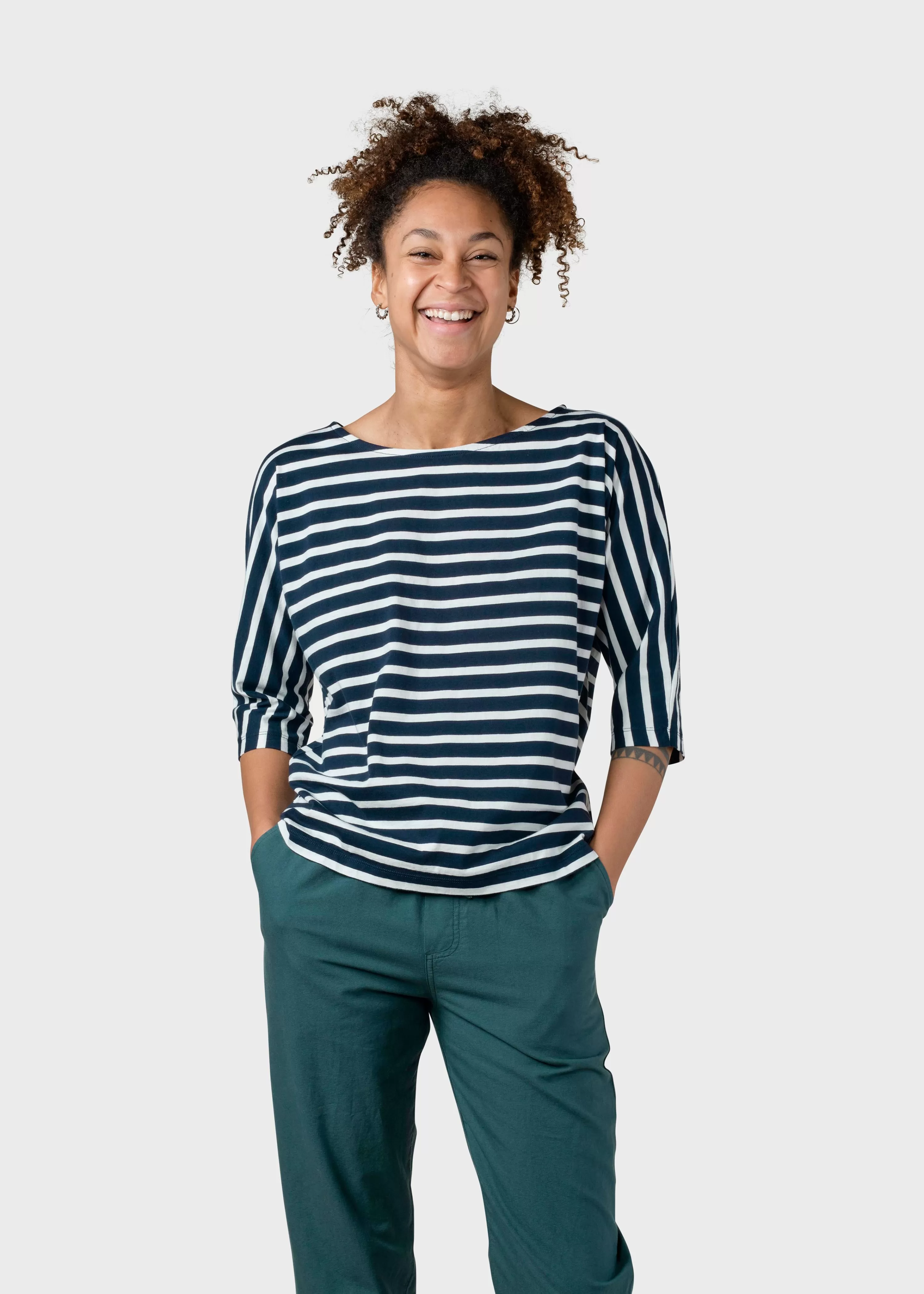 Klitmoller Collective Tees & Tops*Emma striped tee - Navy/cream