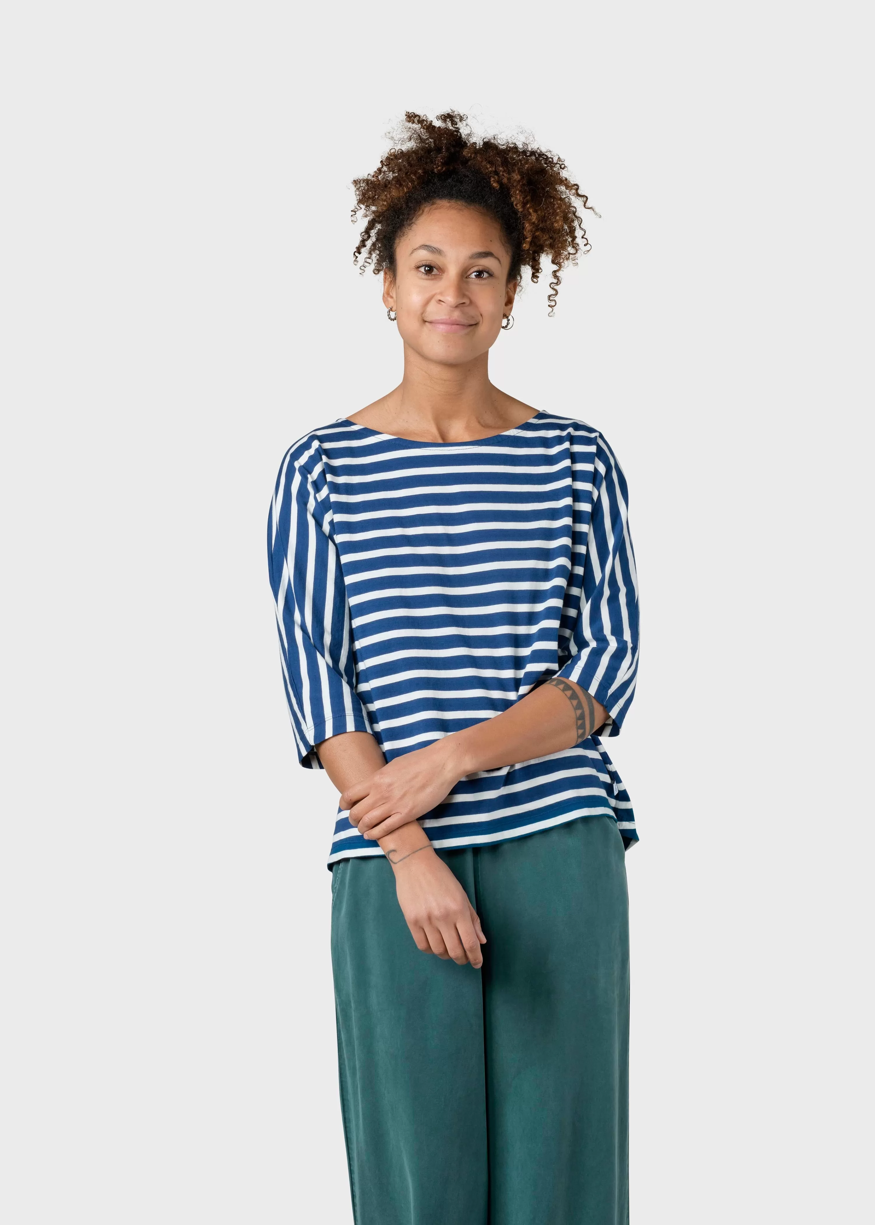 Klitmoller Collective Tees & Tops*Emma striped tee - Ocean/cream