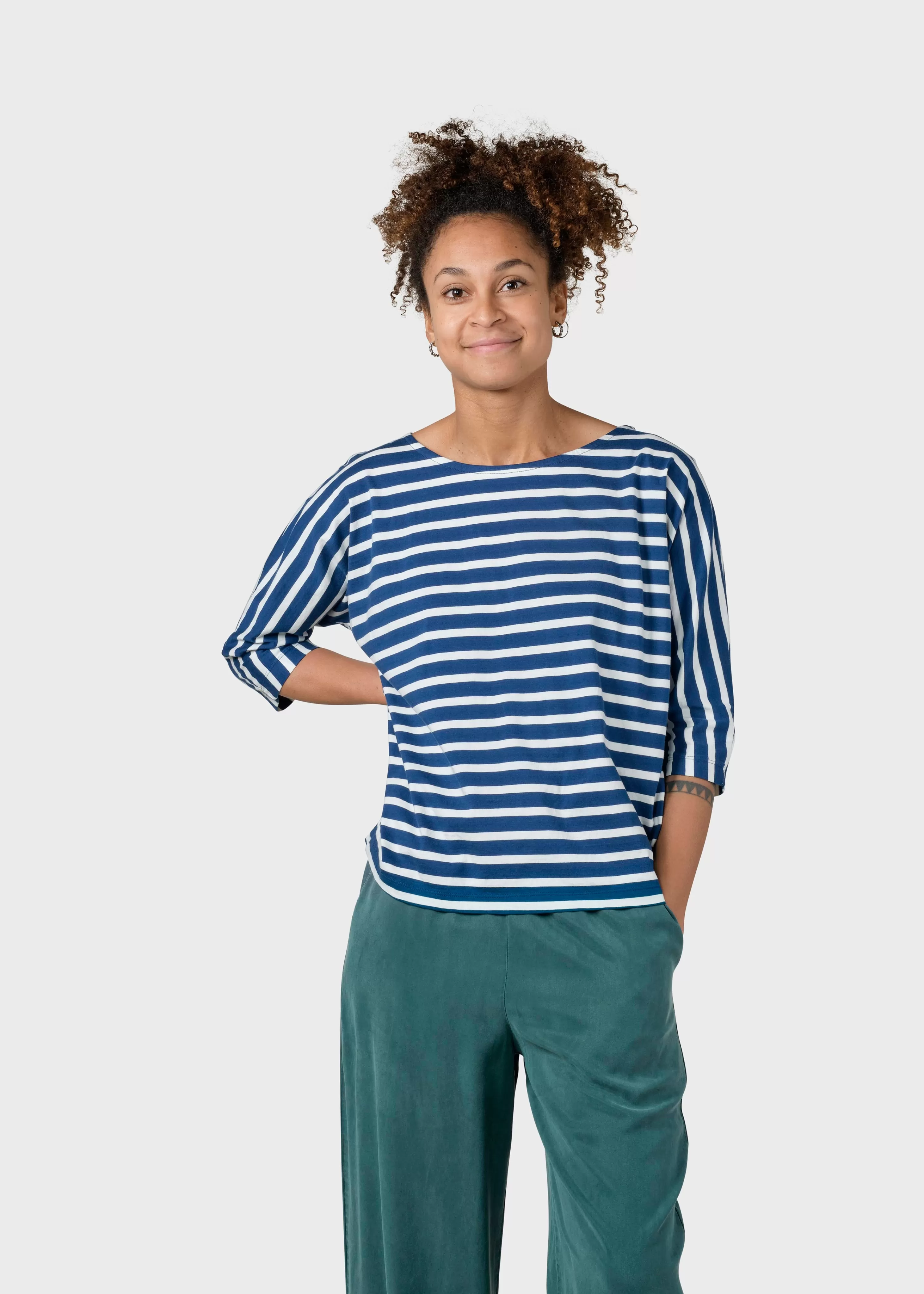 Klitmoller Collective Tees & Tops*Emma striped tee - Ocean/cream