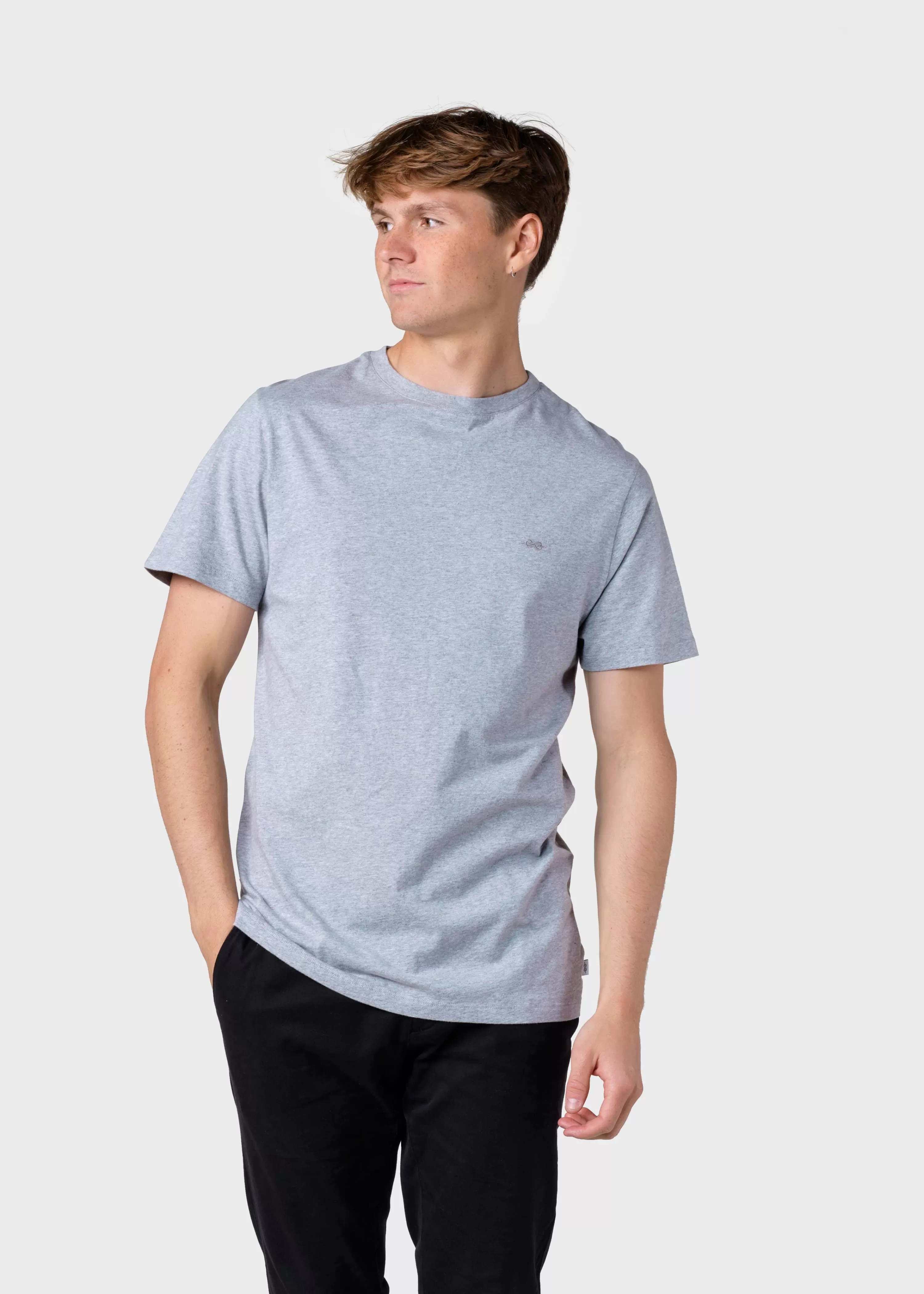 Klitmoller Collective T-shirts*Felix tee - Grey melange