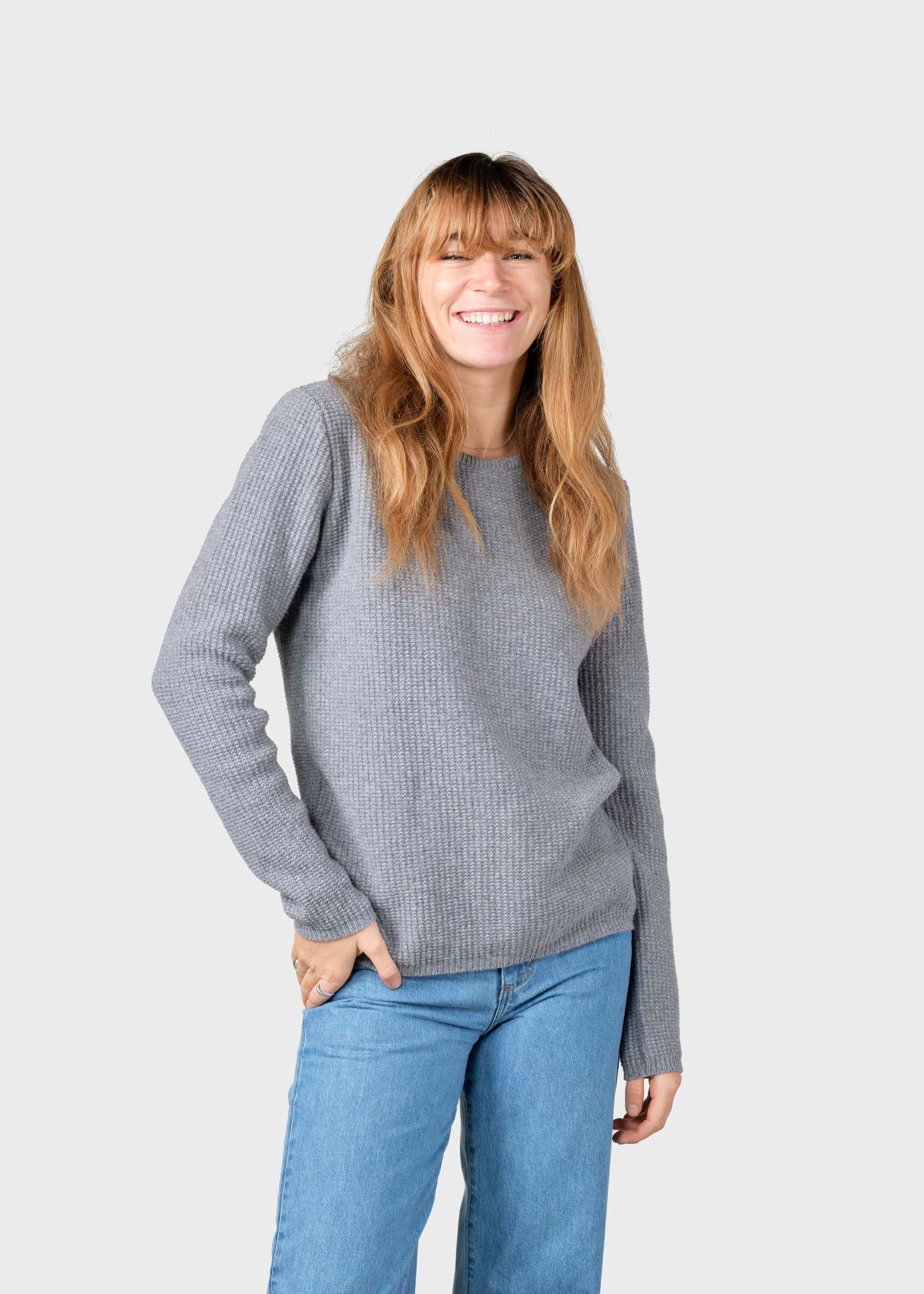 Klitmoller Collective Knitwear | Brushed Merino wool*Fenja knit - Light grey