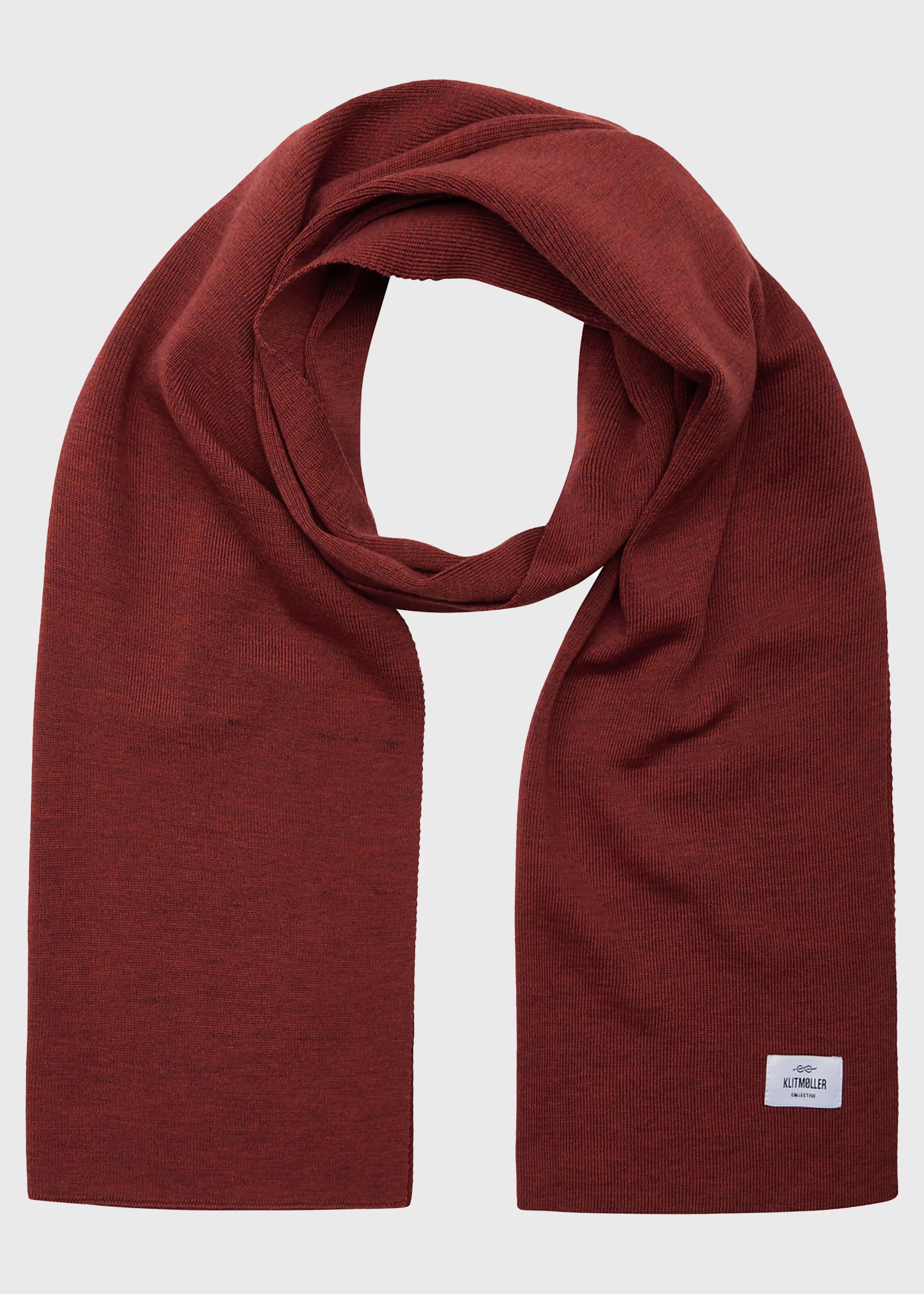 Klitmoller Collective Scarfs*Fine rib scarf - Clay red