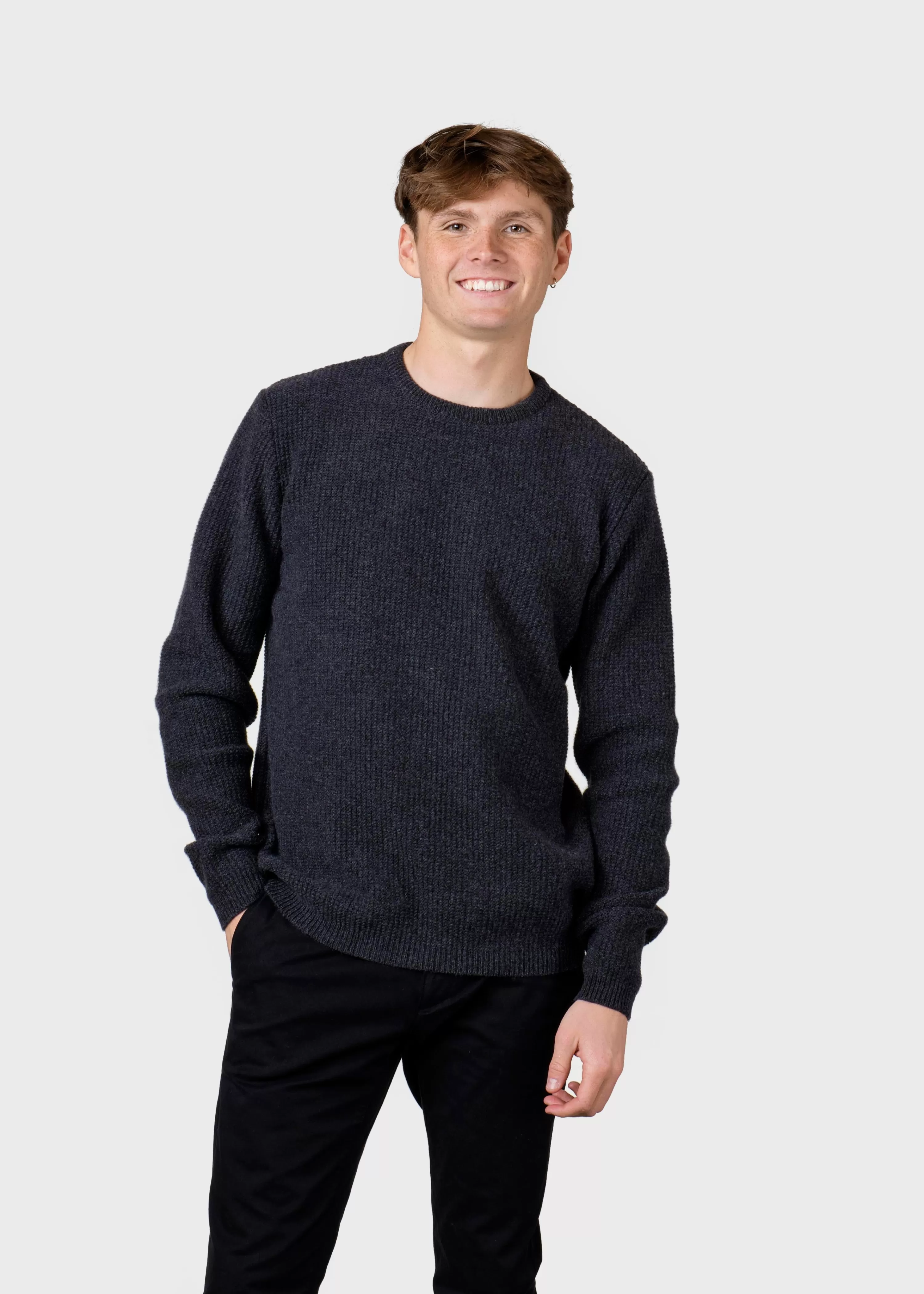 Klitmoller Collective Brushed Merino wool*Frede knit - Anthracite