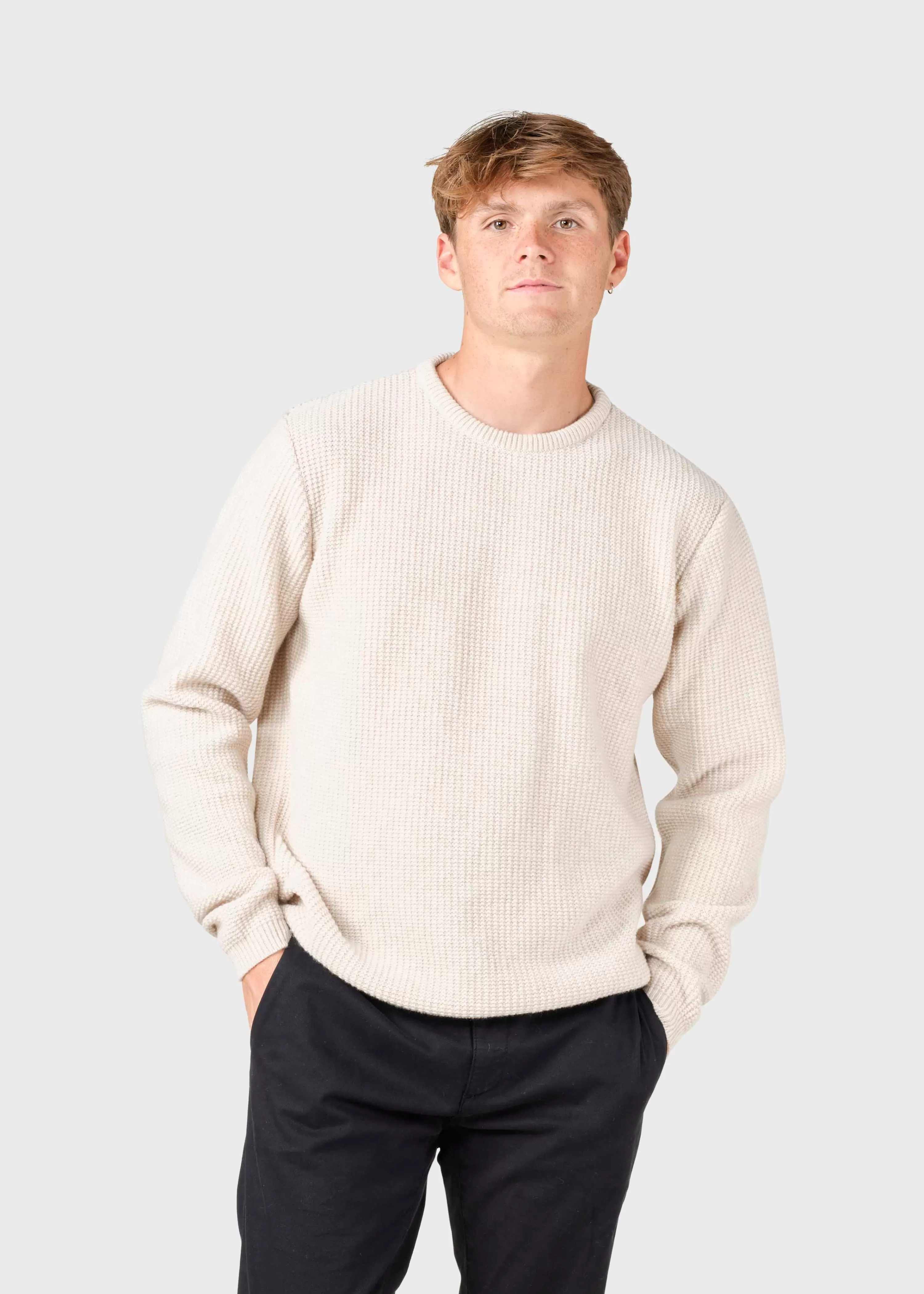 Klitmoller Collective Brushed Merino wool*Frede knit - Pastel sand