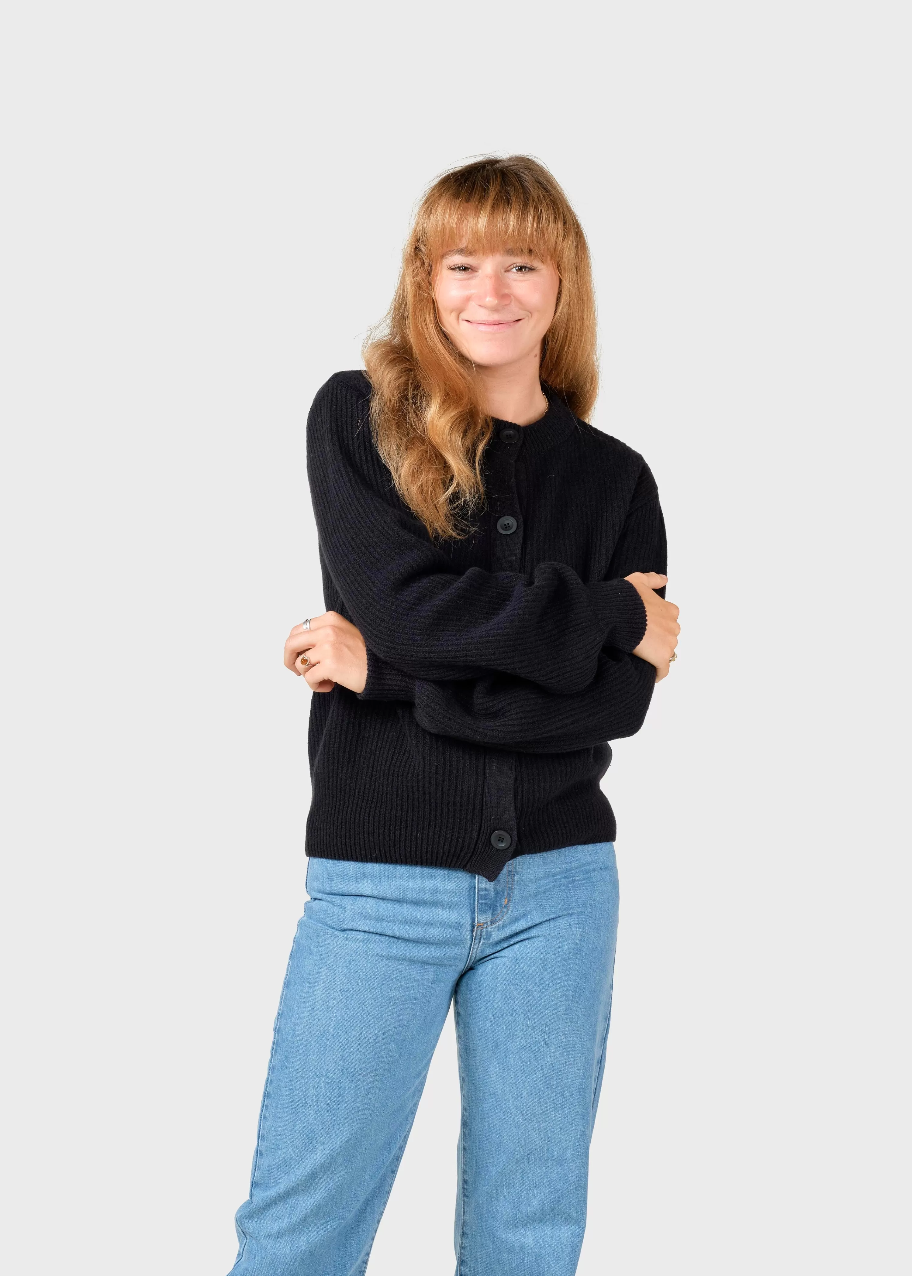 Klitmoller Collective Knitwear | Brushed Merino wool*Gerda knit cardigan - Black