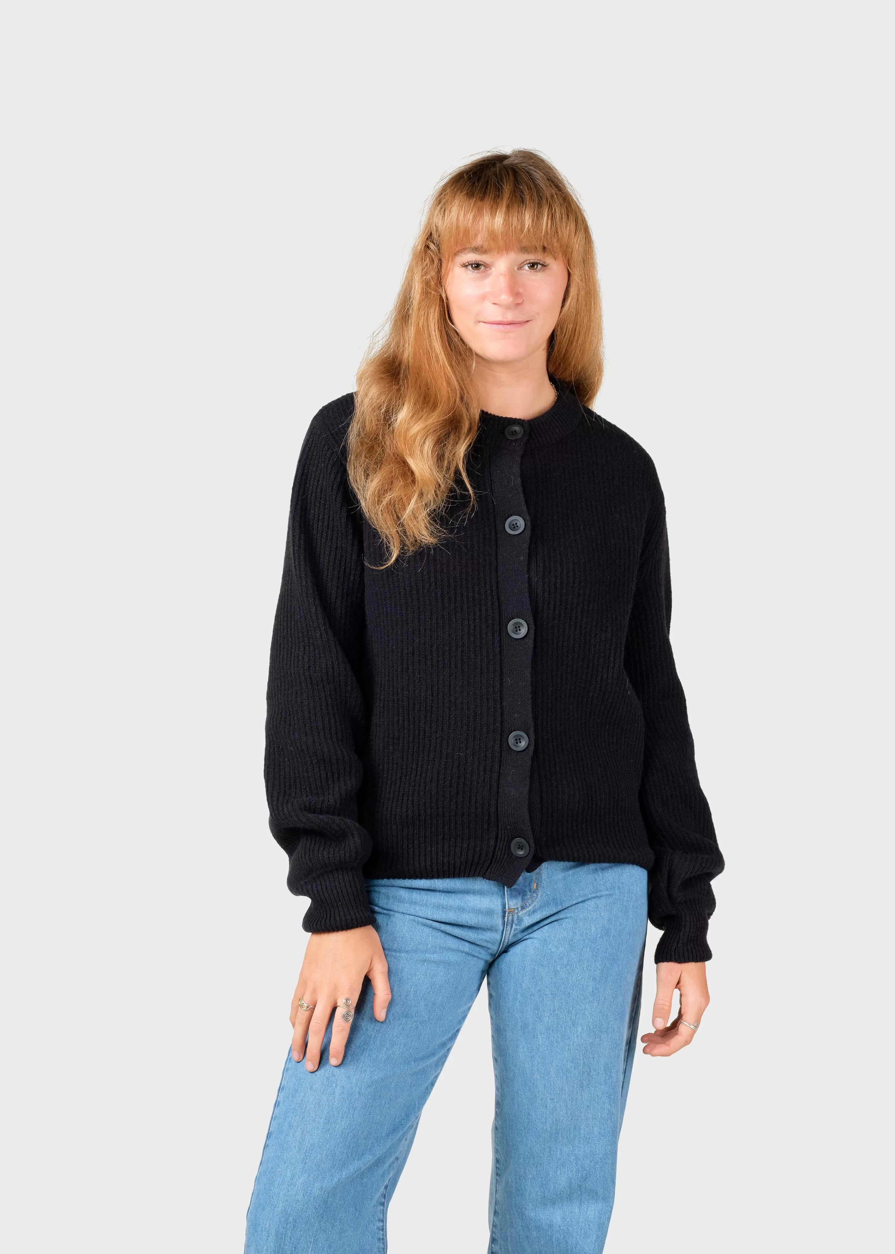 Klitmoller Collective Knitwear | Brushed Merino wool*Gerda knit cardigan - Black