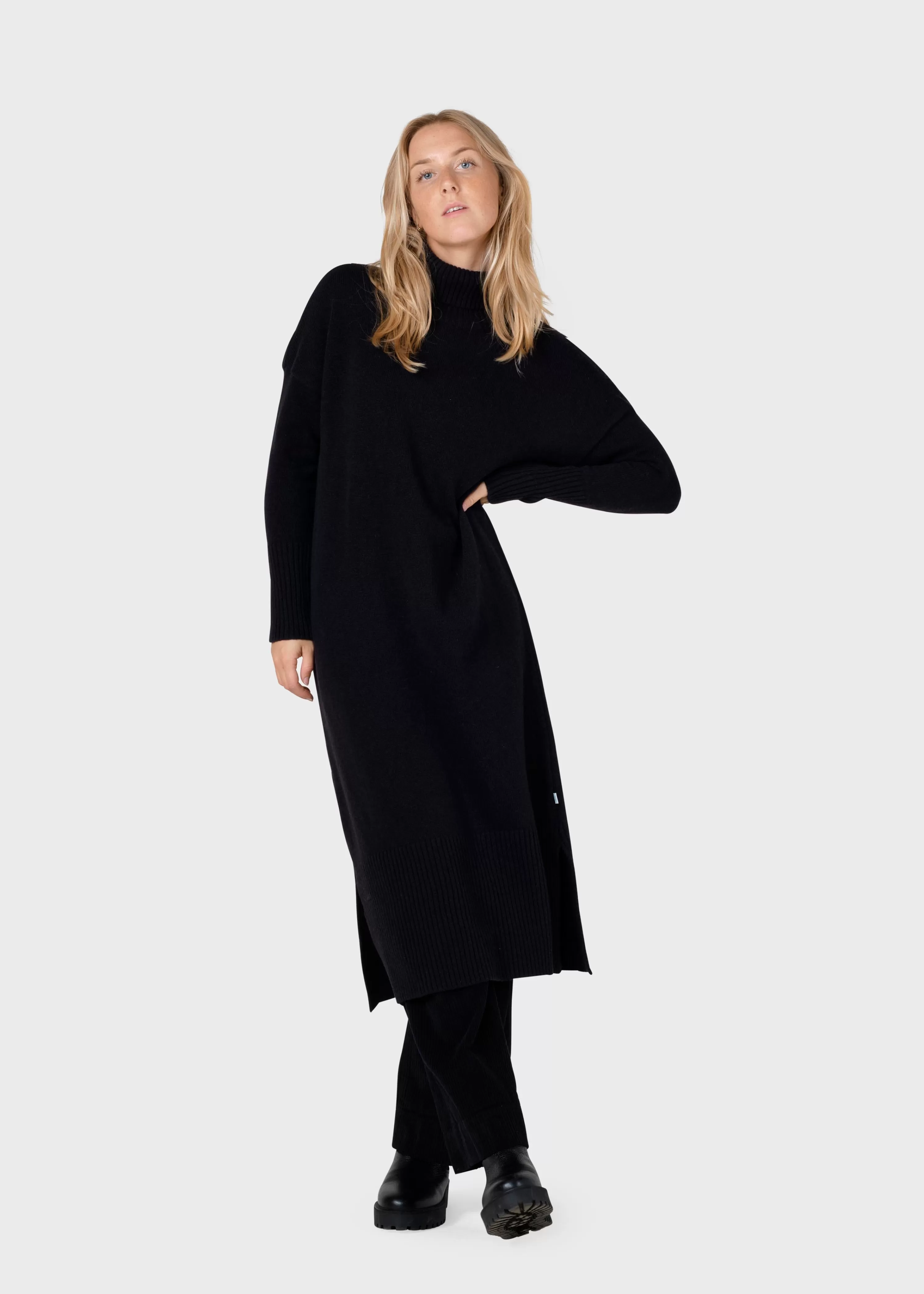 Klitmoller Collective Brushed Merino wool | Knitwear*Gro knit dress - Black