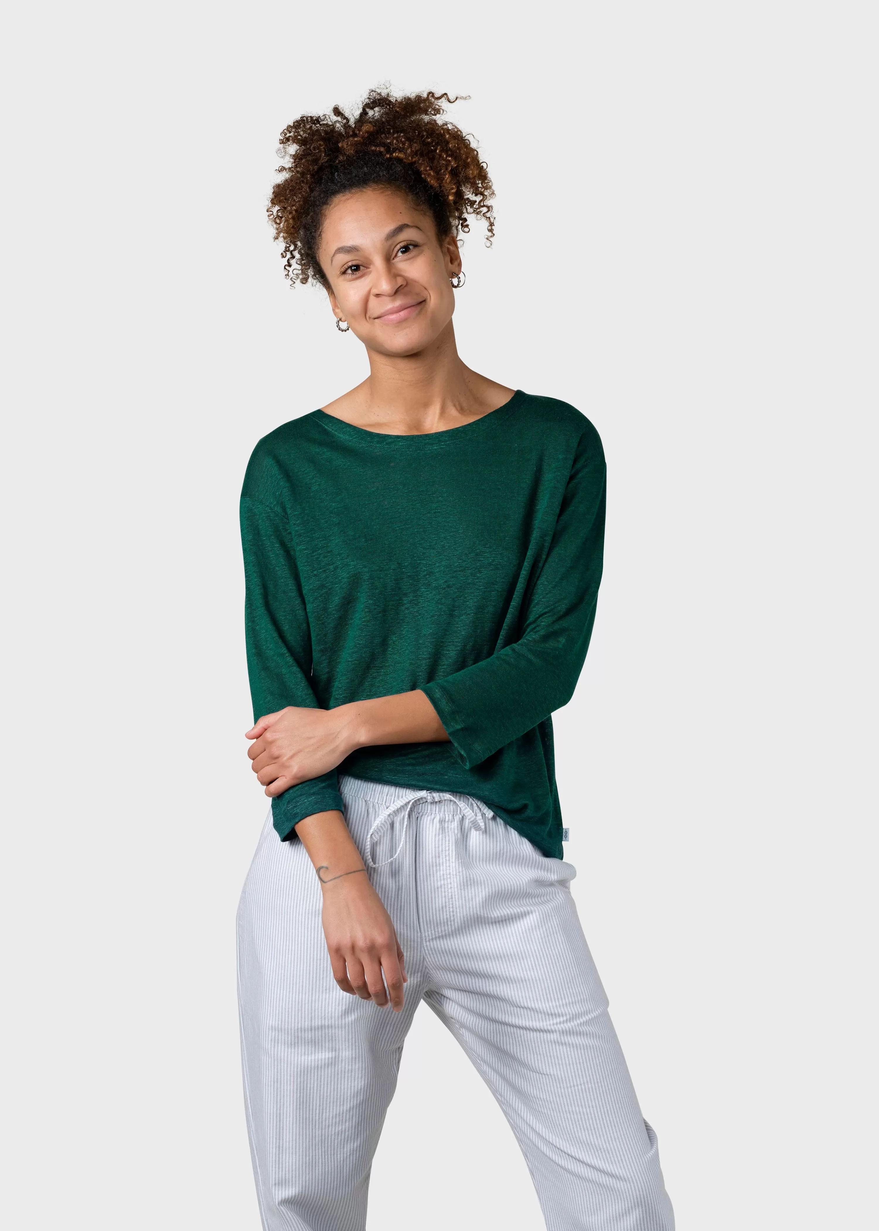 Klitmoller Collective Tees & Tops*Gudrun LS tee - Moss Green