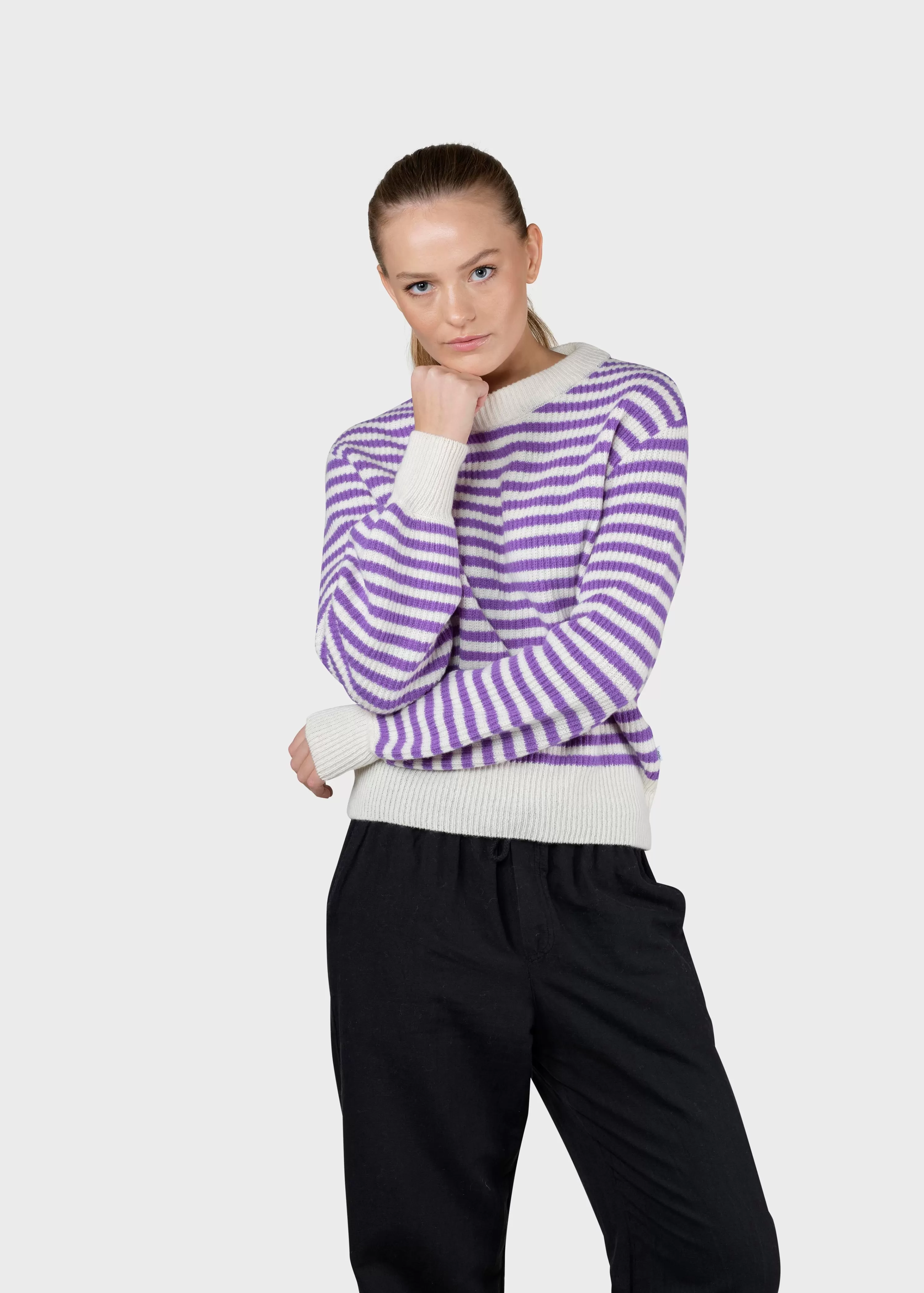 Klitmoller Collective Knitwear | Brushed Merino wool*Gunilla knit - Cream/lilac