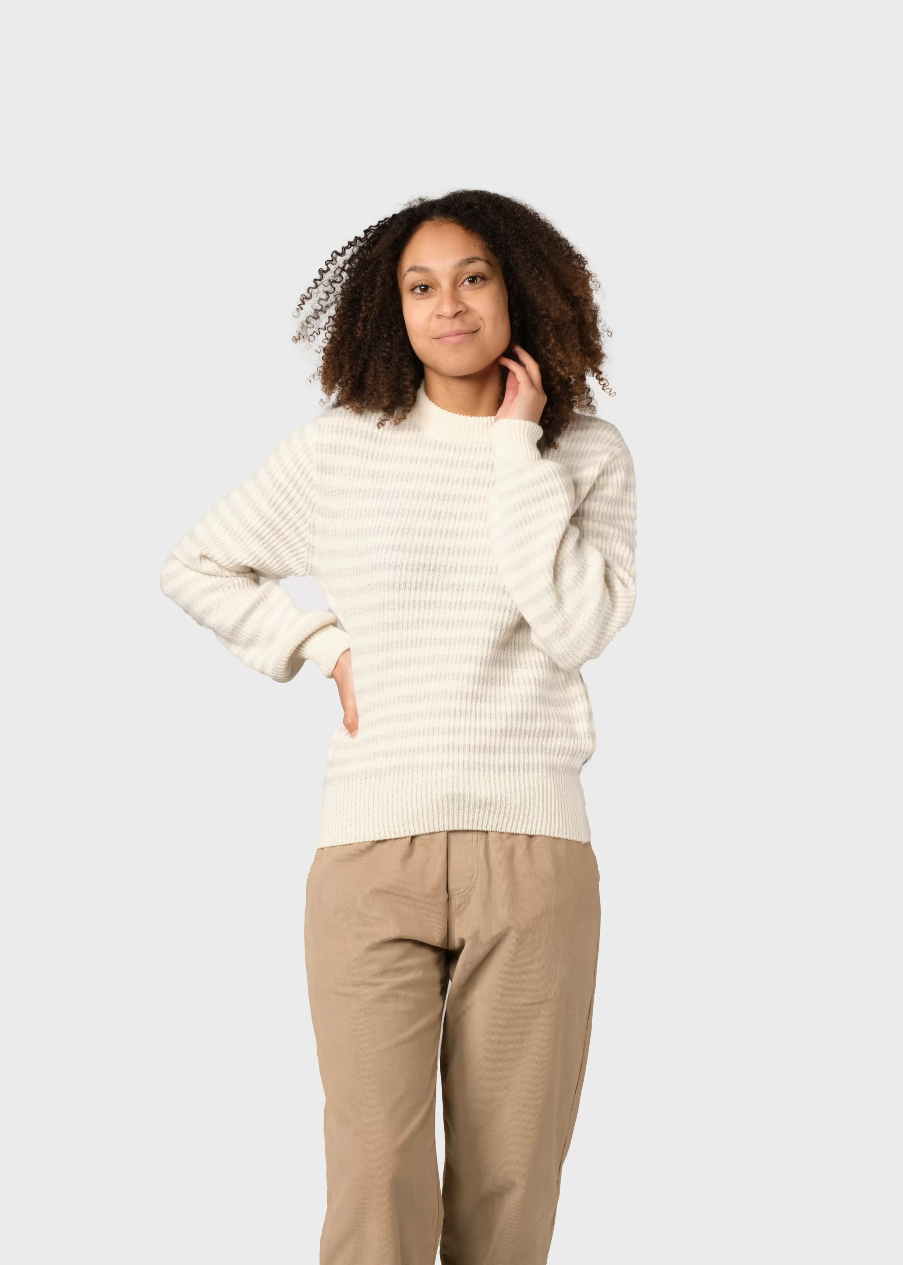 Klitmoller Collective Knitwear | Brushed Merino wool*Gunilla knit - Cream/pastel grey