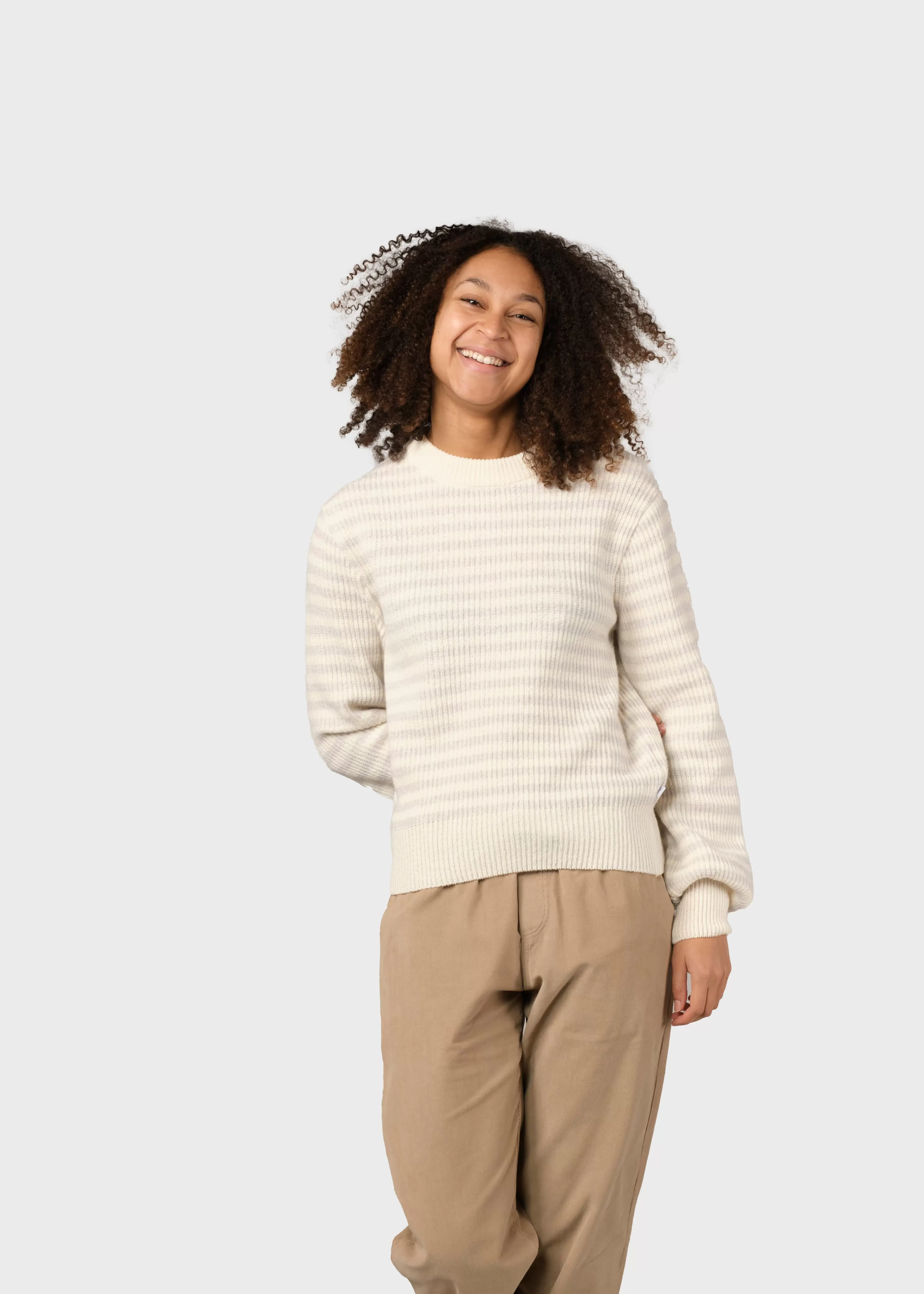 Klitmoller Collective Knitwear | Brushed Merino wool*Gunilla knit - Cream/pastel grey