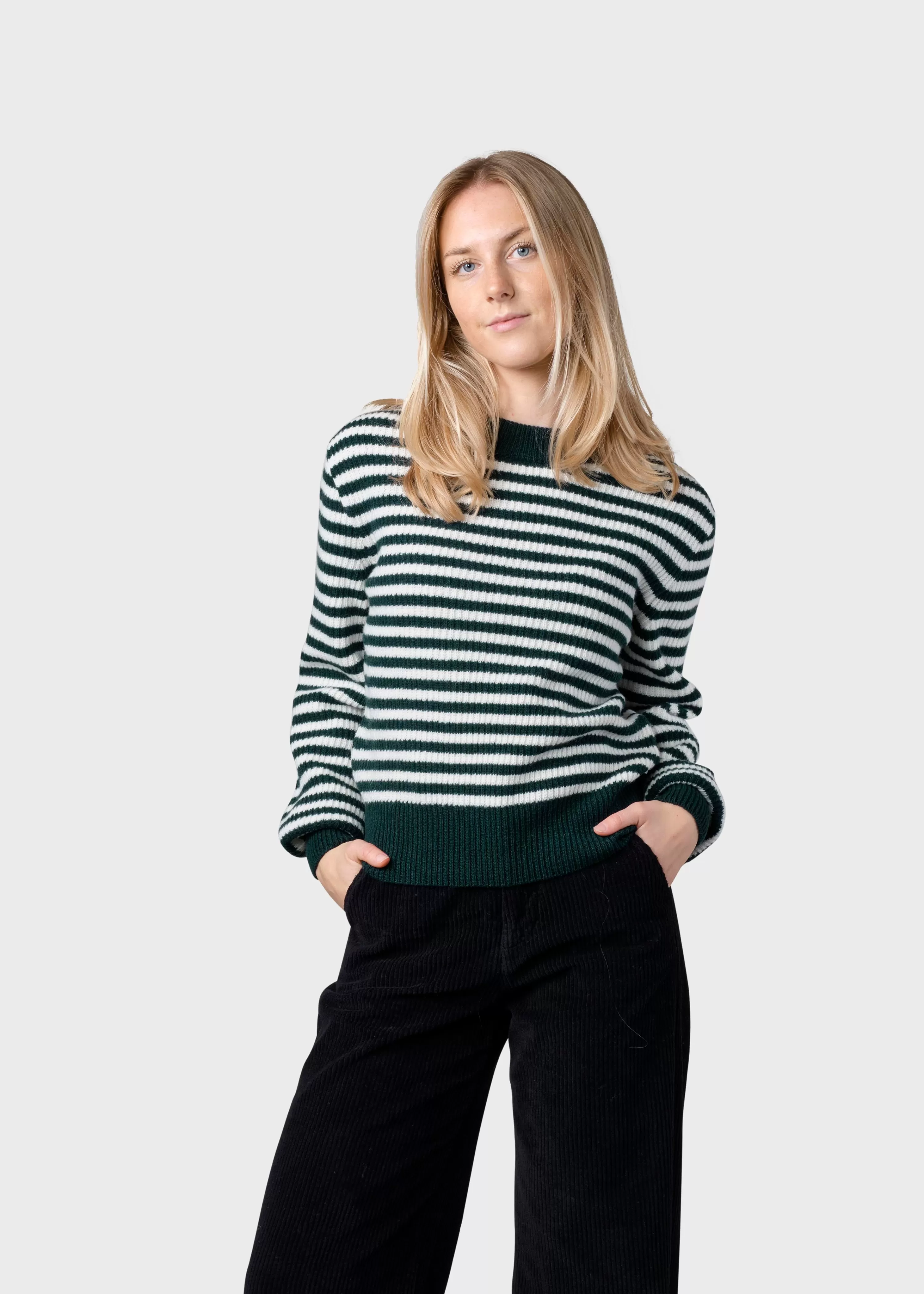 Klitmoller Collective Knitwear | Brushed Merino wool*Gunilla knit - Moss green/cream