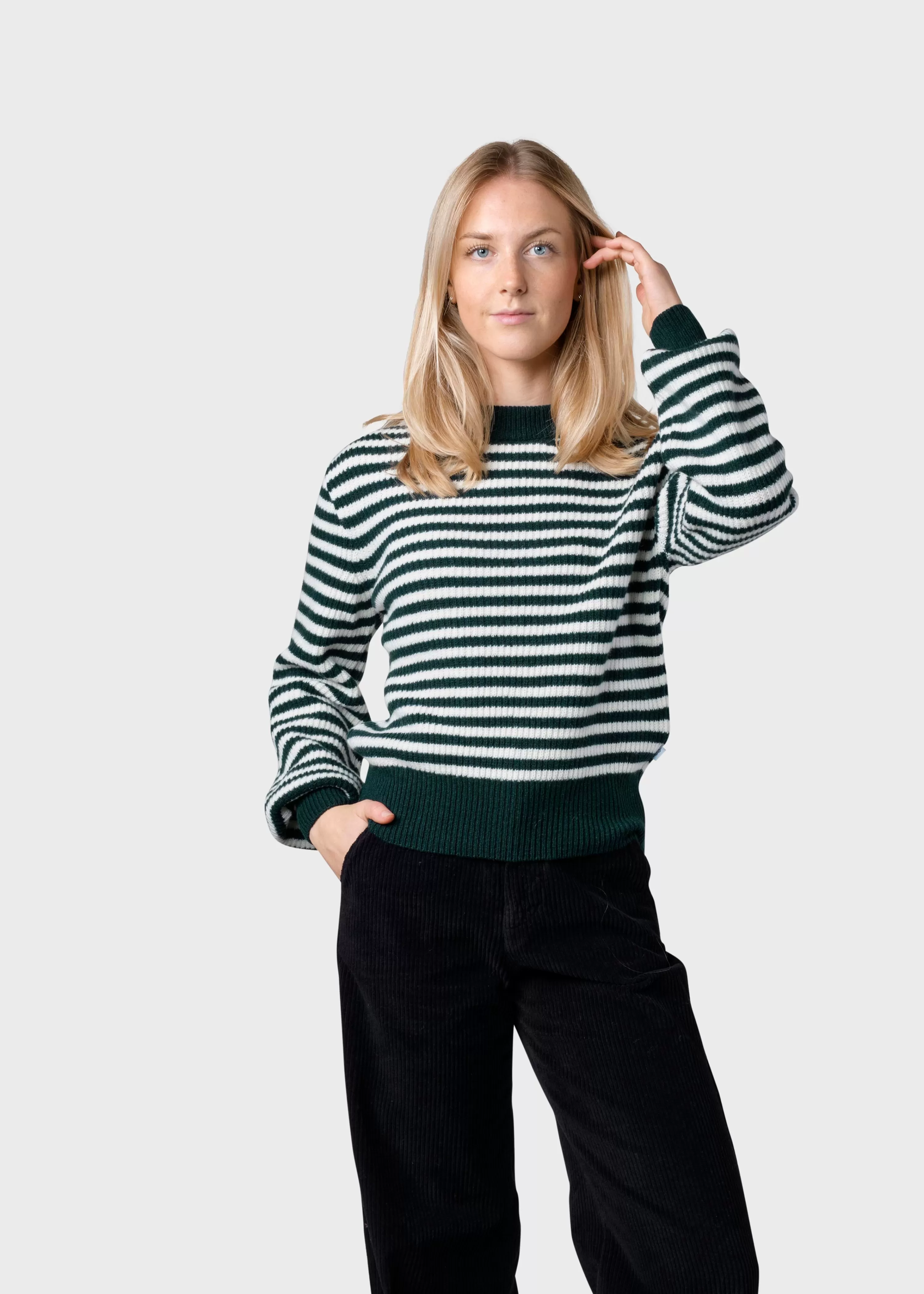 Klitmoller Collective Knitwear | Brushed Merino wool*Gunilla knit - Moss green/cream