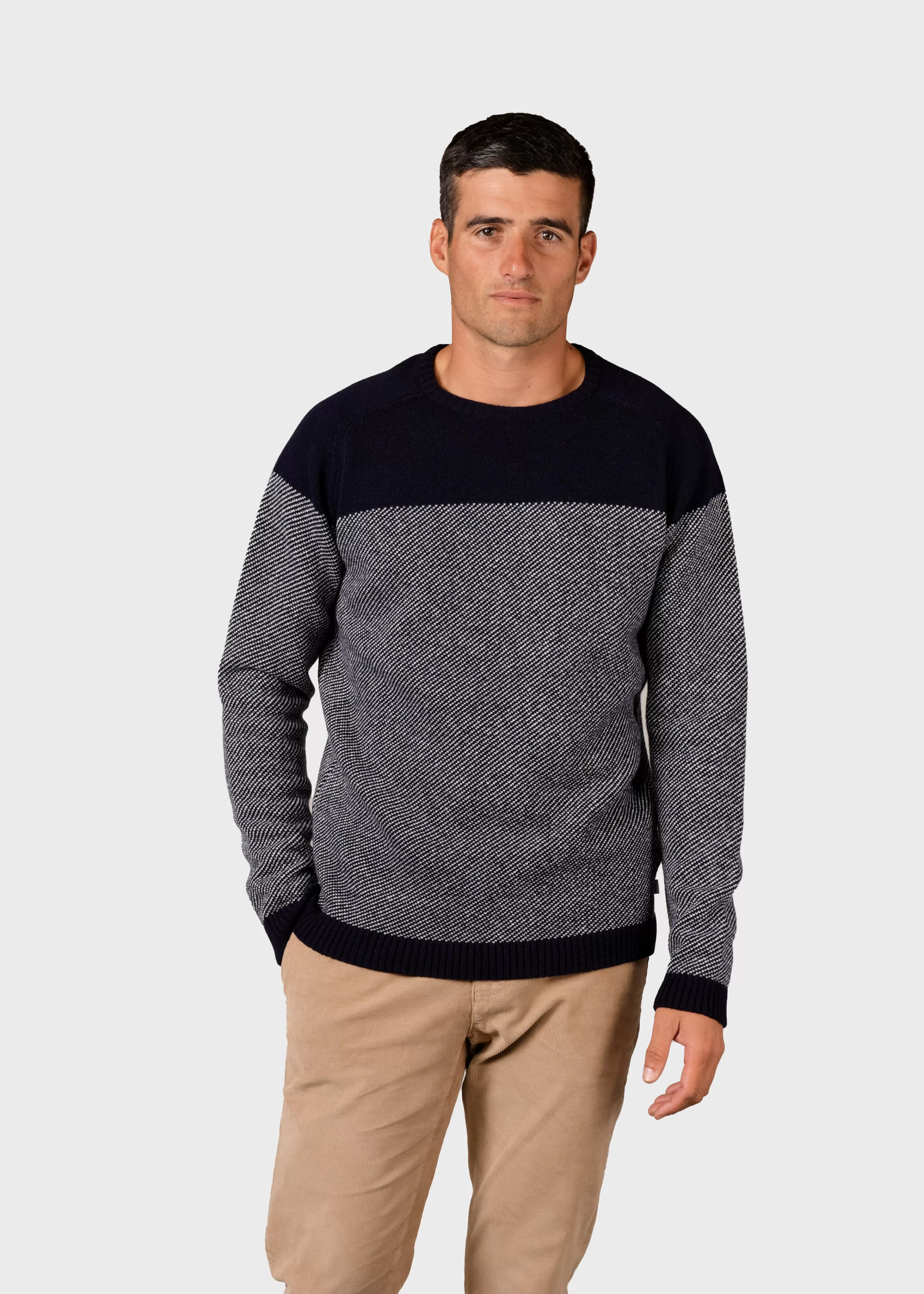 Klitmoller Collective Brushed Merino wool*Halfdann knit - Navy/cream