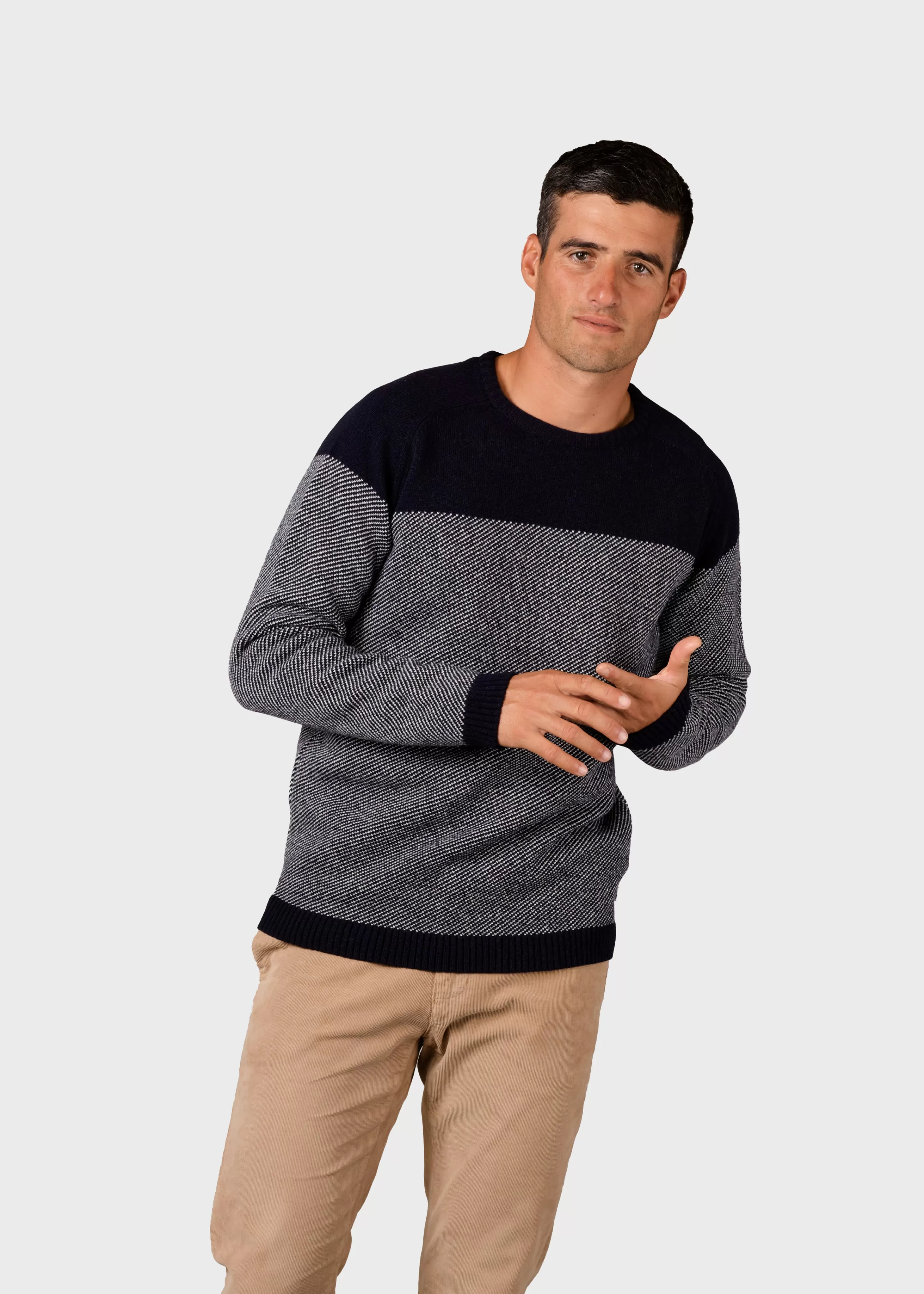 Klitmoller Collective Brushed Merino wool*Halfdann knit - Navy/cream