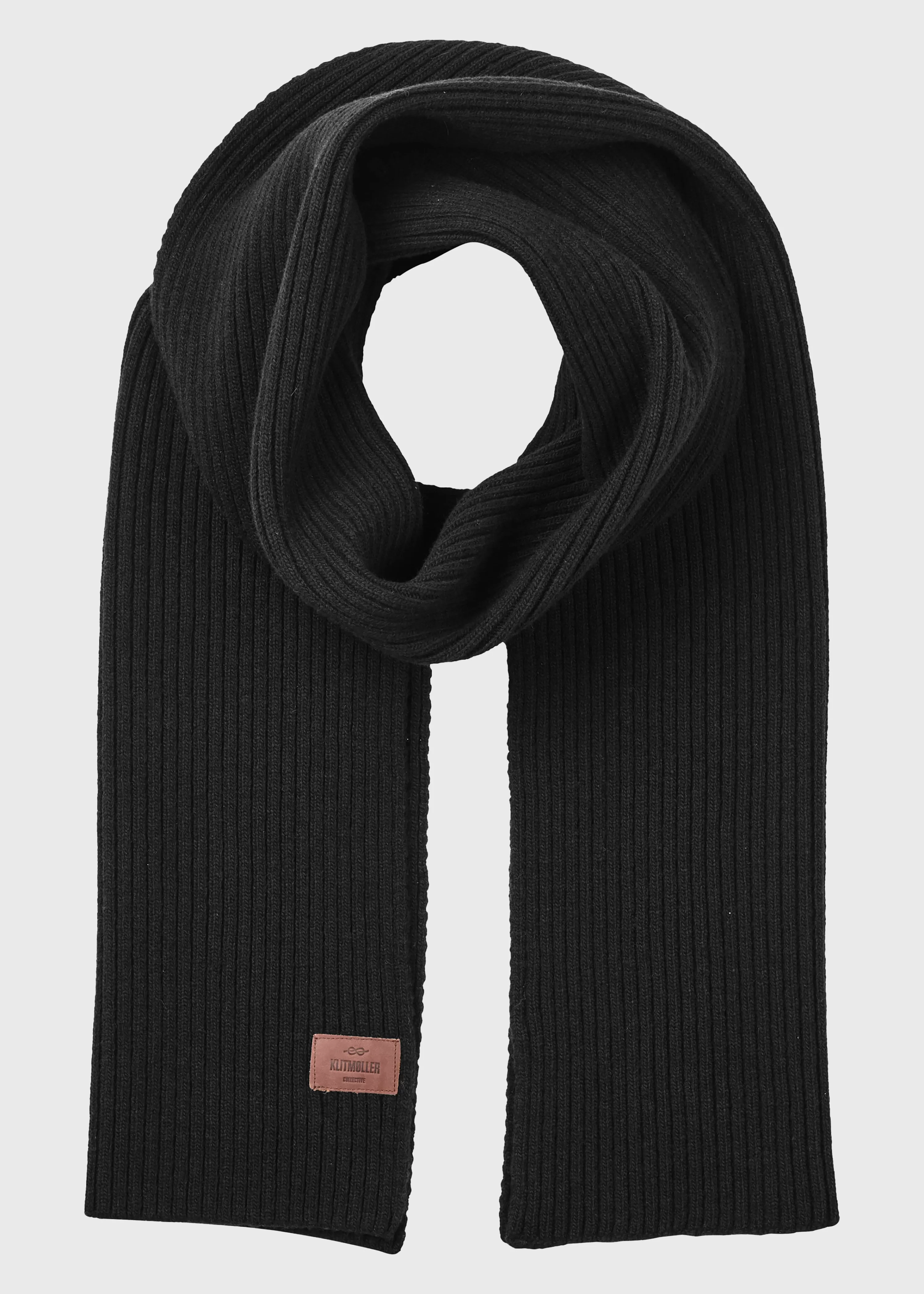 Klitmoller Collective Scarfs*Heavy rib scarf - Black