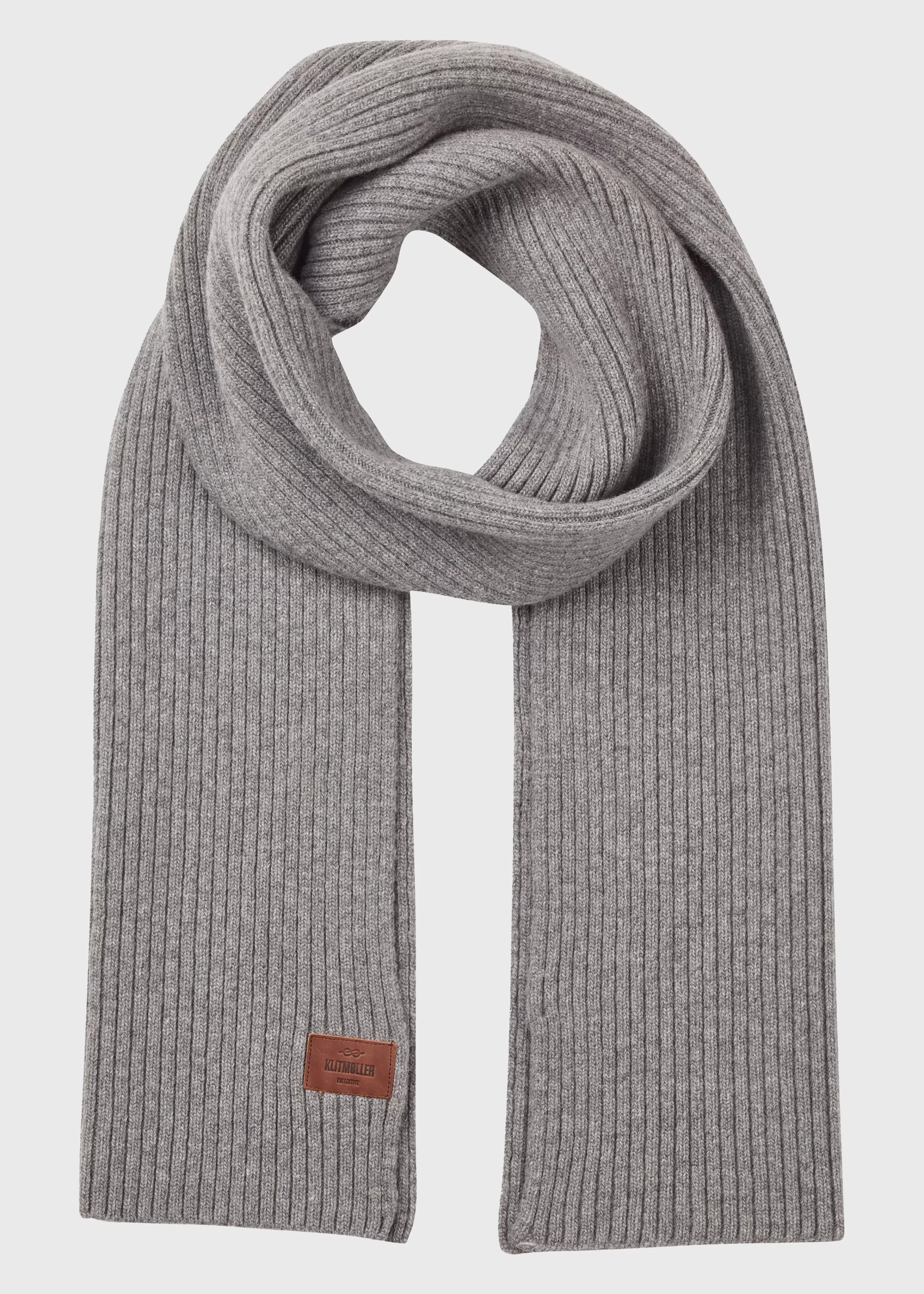 Klitmoller Collective Scarfs*Heavy rib scarf - Light grey