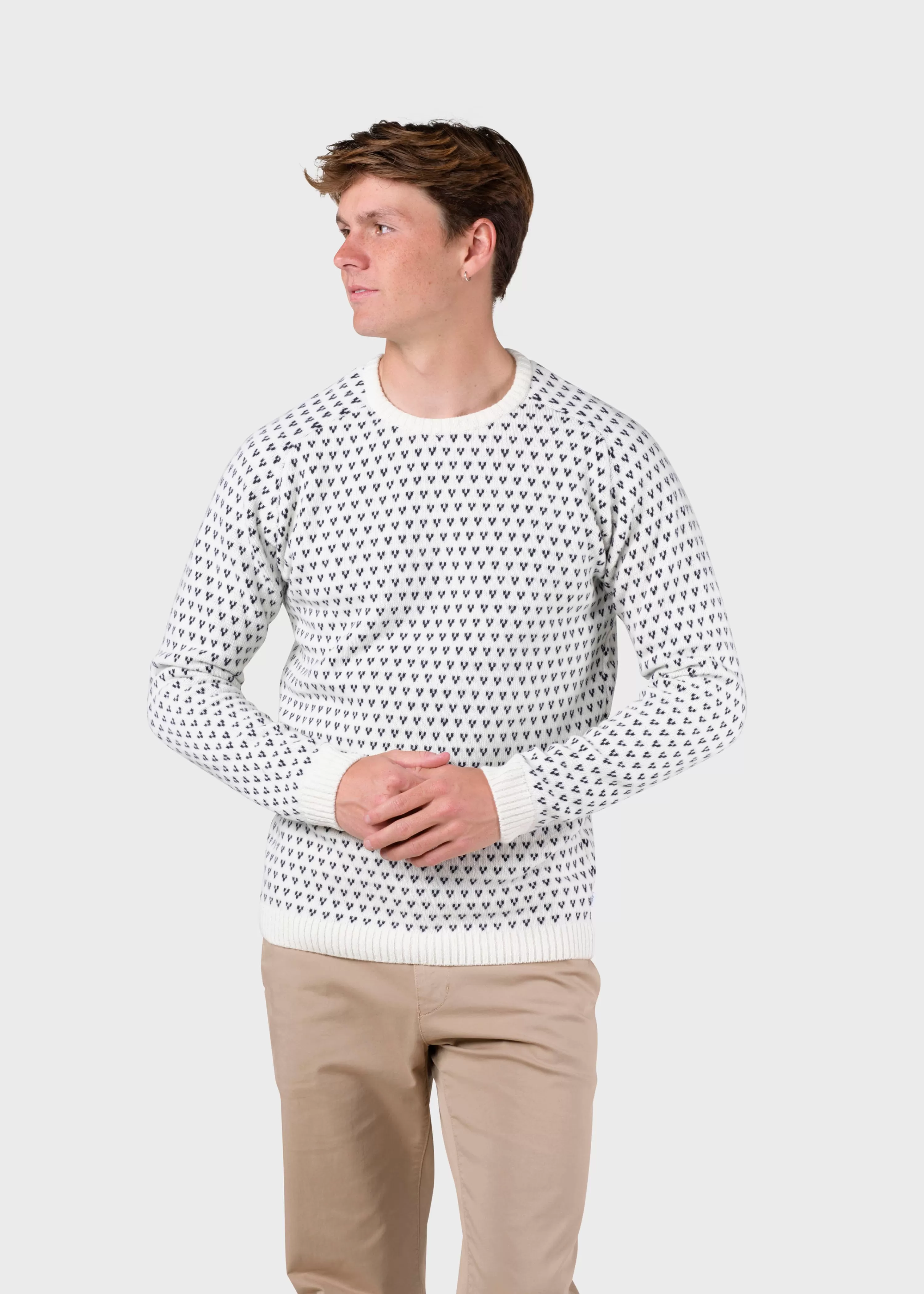 Klitmoller Collective Brushed Merino wool*Hugo knit - Cream/navy